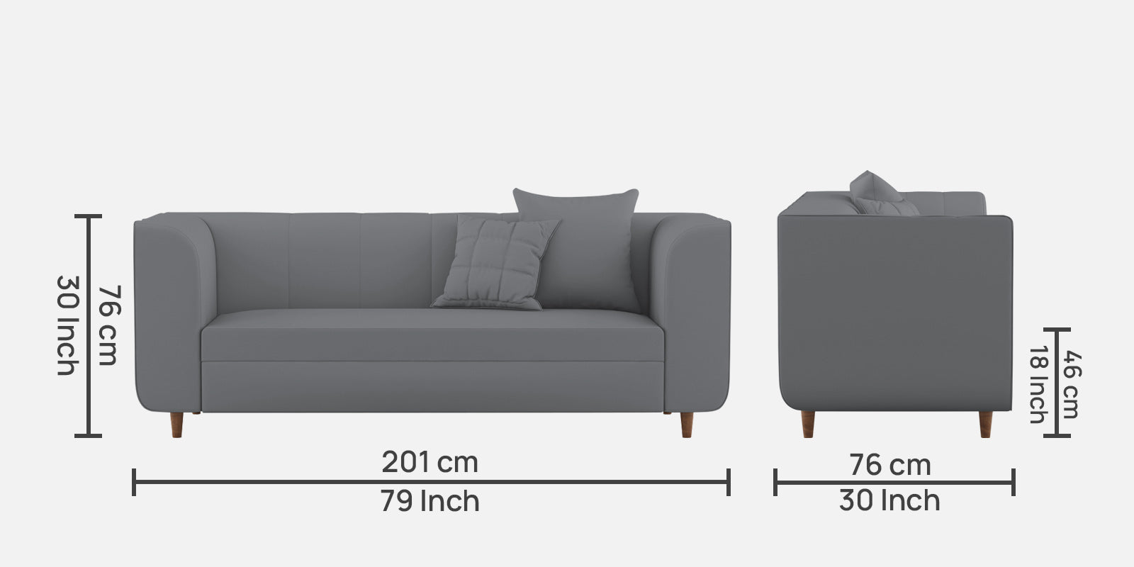 Sumo Velvet 3 Seater Sofa In Pubble Grey Colour - Febonic Living