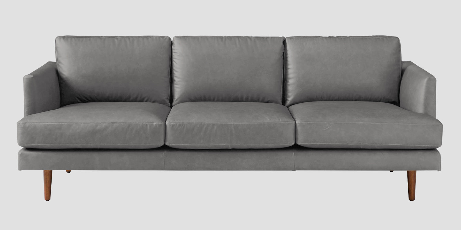 Sterio Leatherette 3 Seater Sofa In Dim Grey Colour - Febonic Living