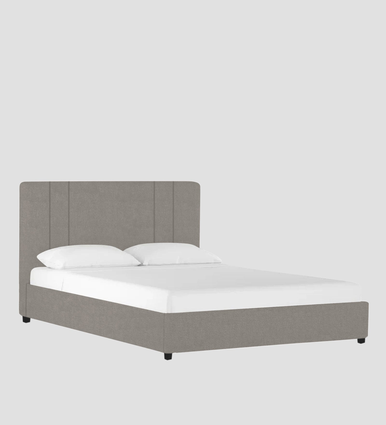 Asyra Velvet Queen Size Bed in Echo Grey Colour With Box Storage - Febonic Living