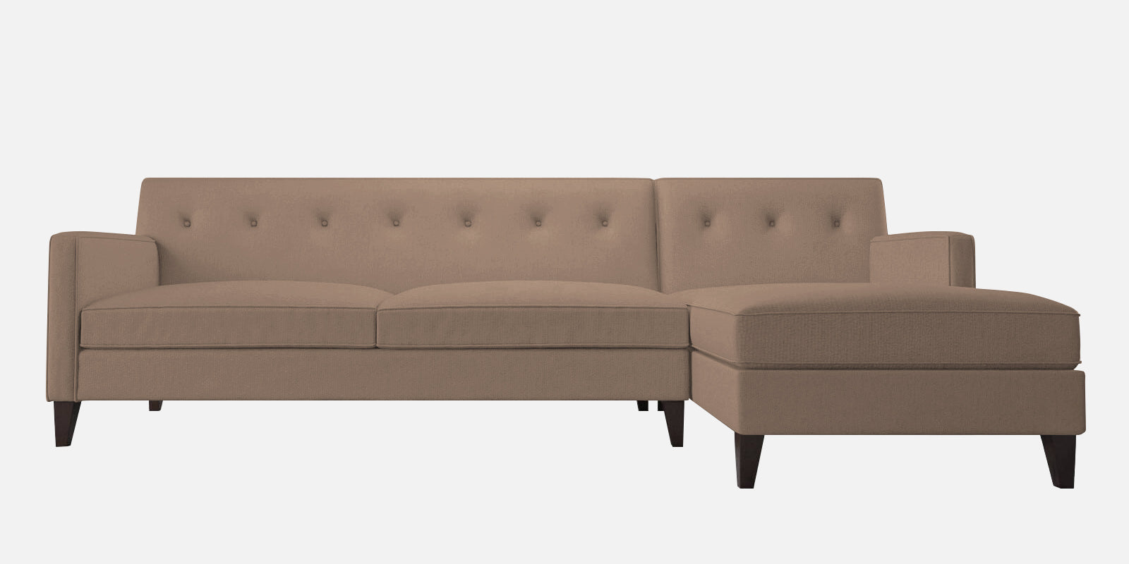 Miller Fabric LHS Sectional Sofa (3+Lounger) In Cookie Beige Colour - Febonic Living