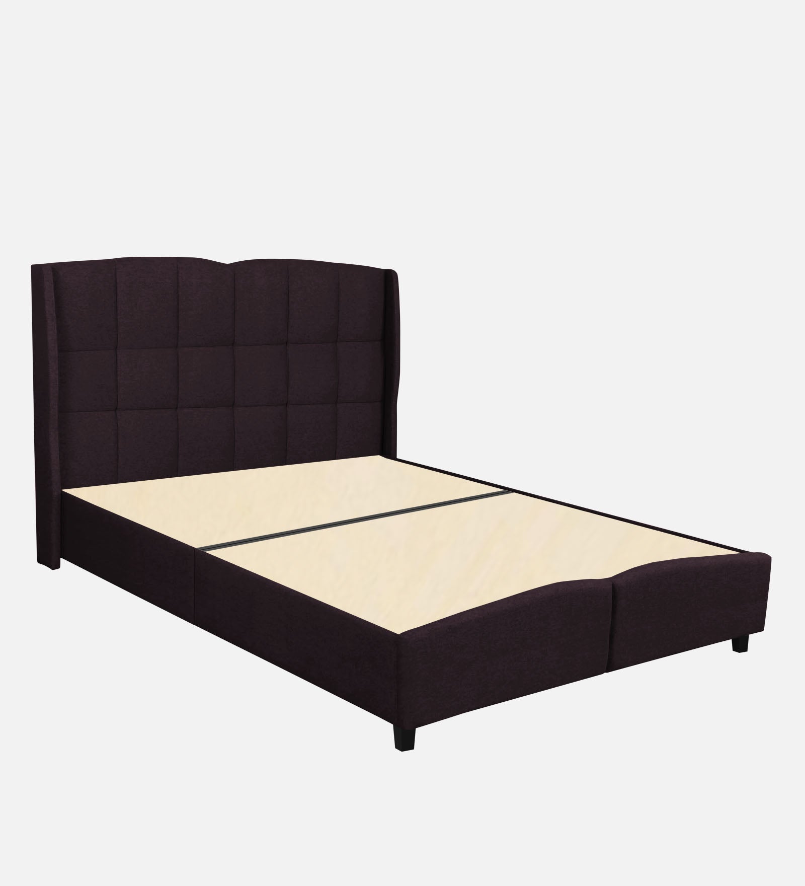 Jovi Velvet Upholstered Single Size Bed In Dark Brown Colour - Febonic Living