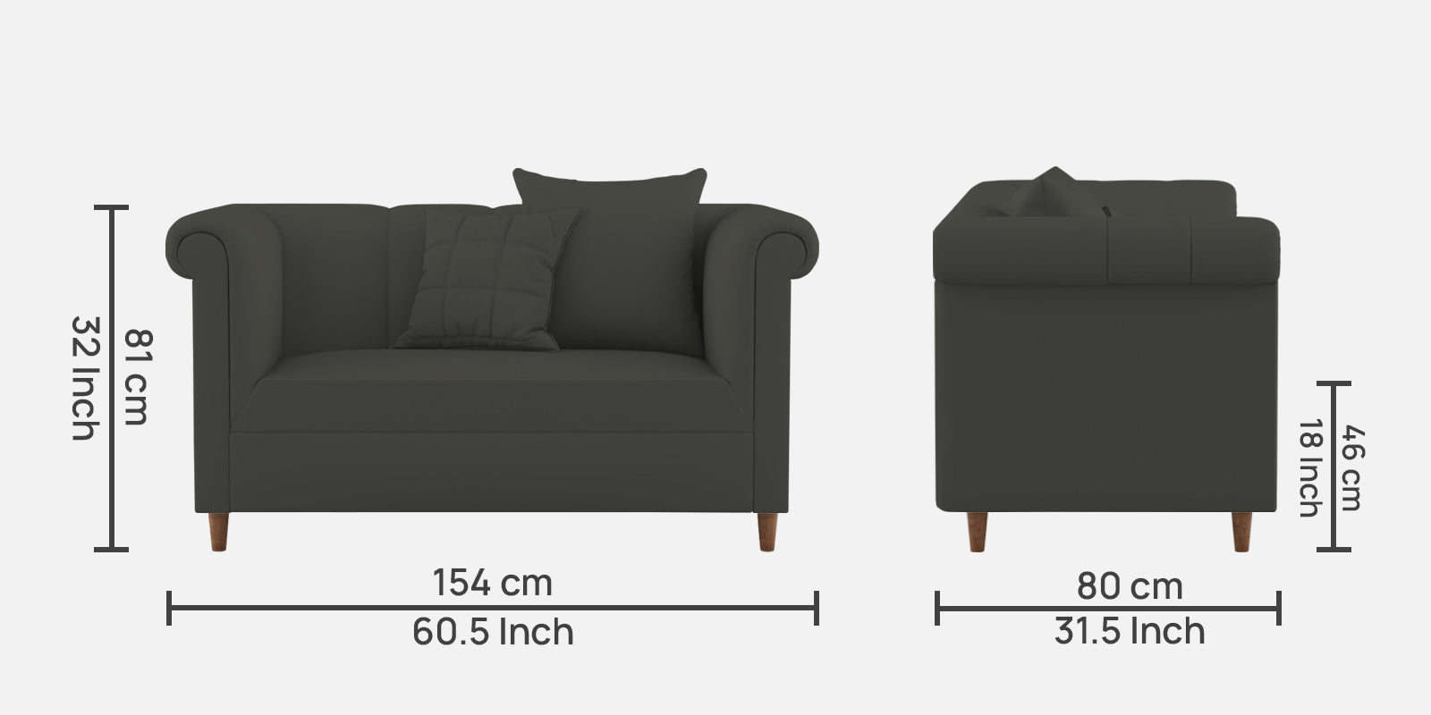 Rubi Velvet 2 Seater Sofa In Hory Grey Colour - Febonic Living