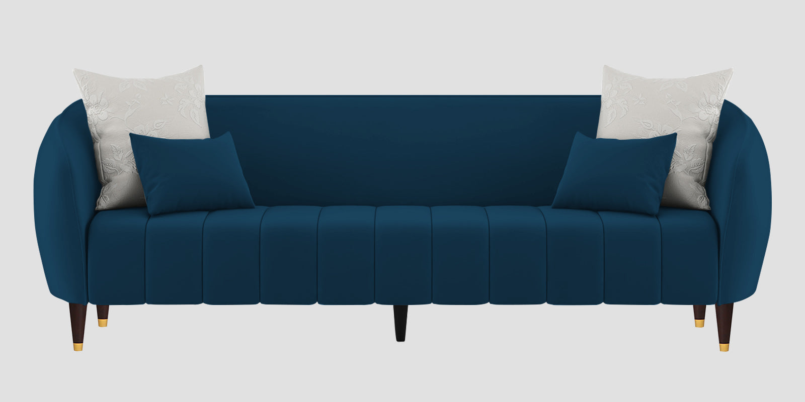 Hairo Velvet 3 Seater Sofa In Azure Blue Colour
