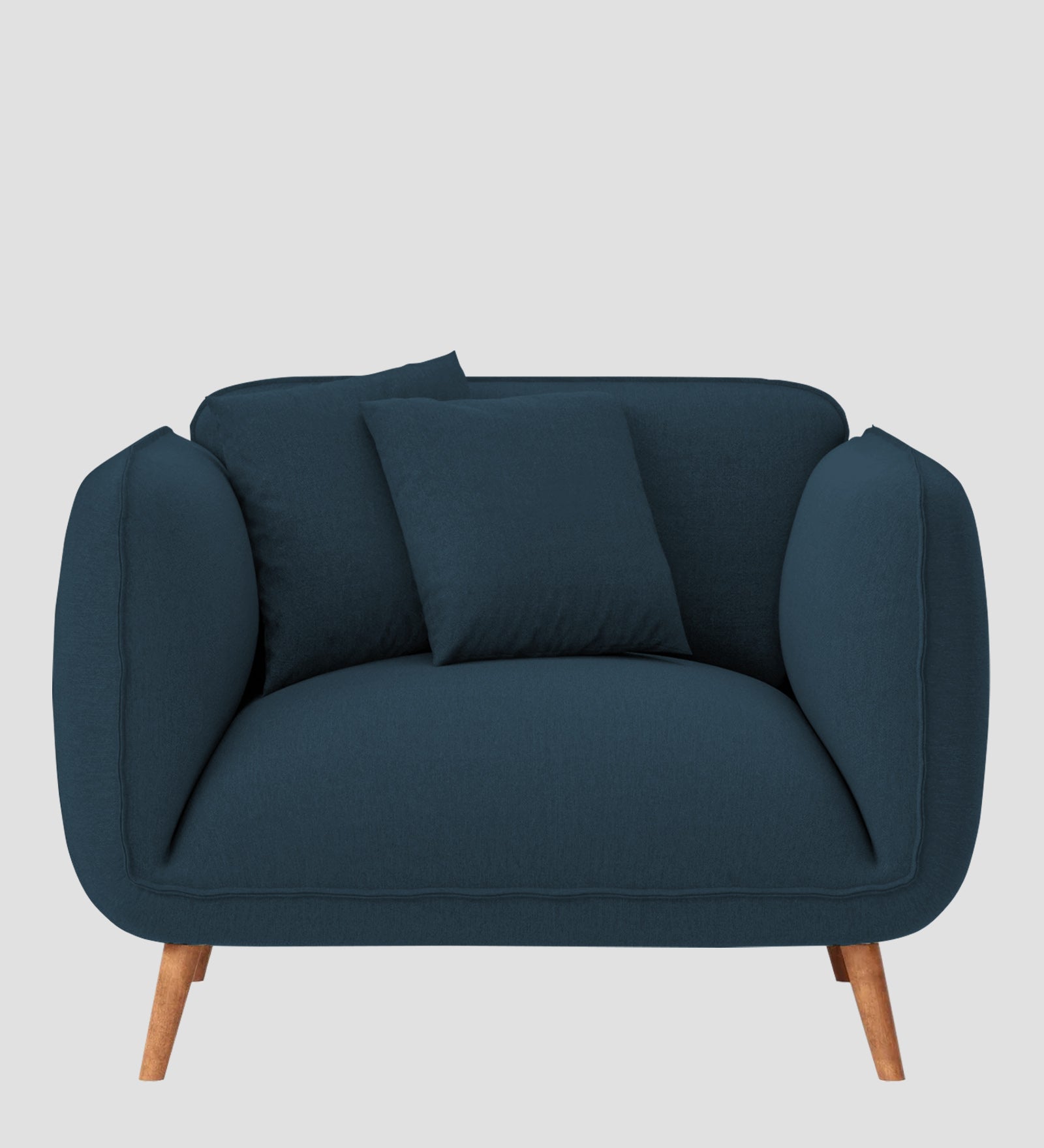 Zia Fabric 1 Seater Sofa In Cool Blue Colour - Febonic Living