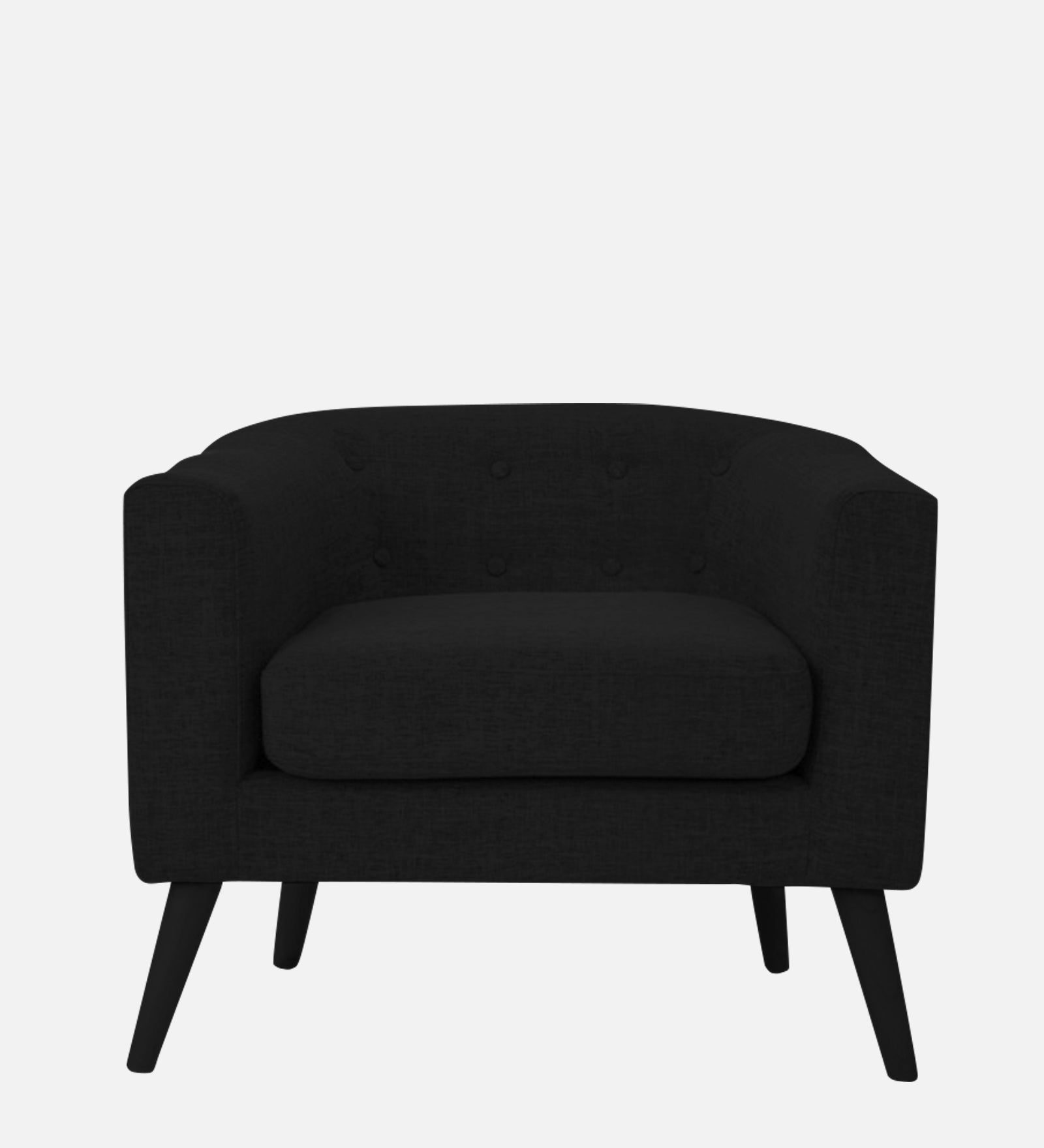 Casper Fabric 1 Seater Sofa In Zed Black Colour - Febonic Living