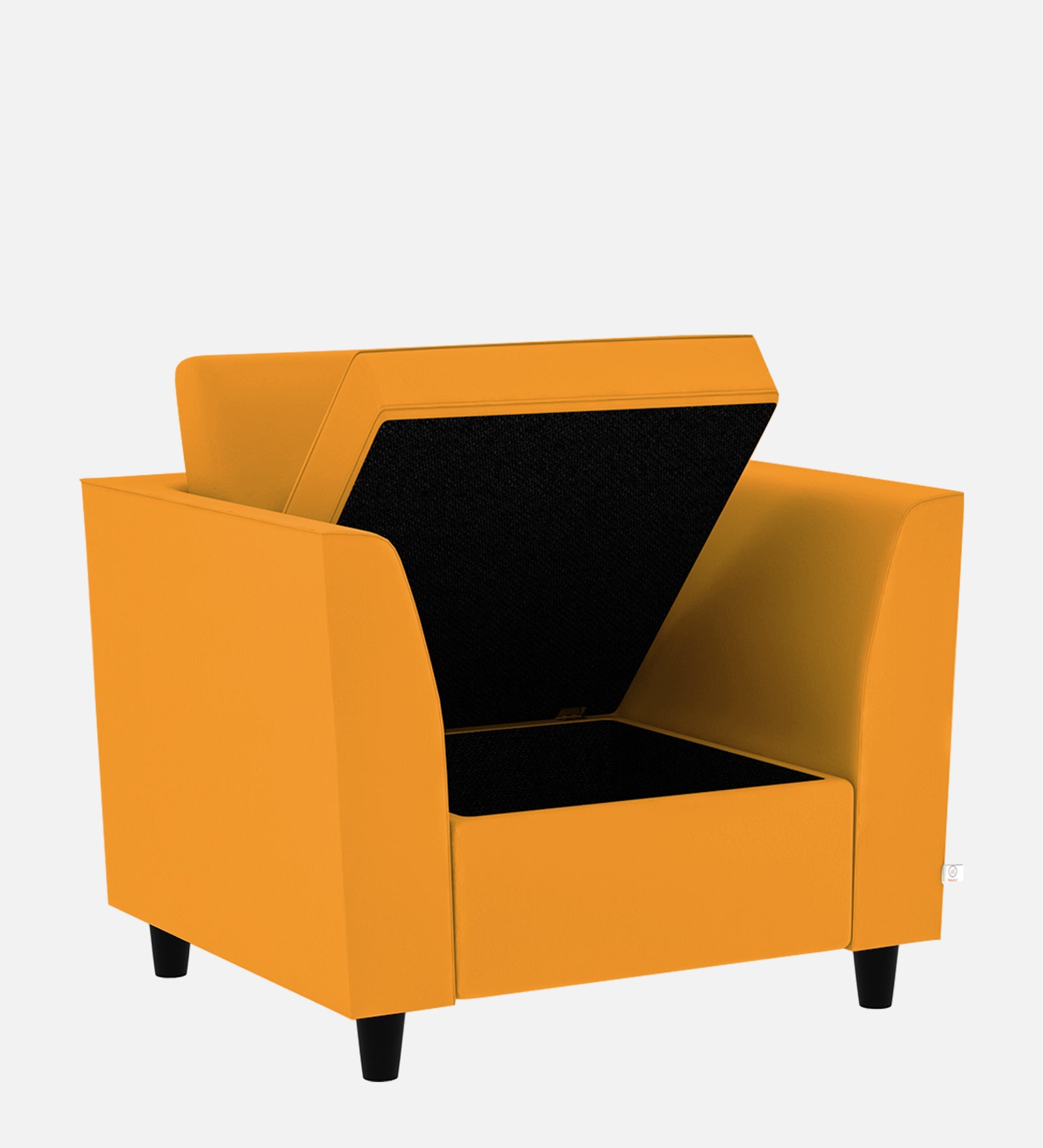 Bristo Velvet 1 Seater Sofa In Safforn Yellow Colour With Storage - Febonic Living