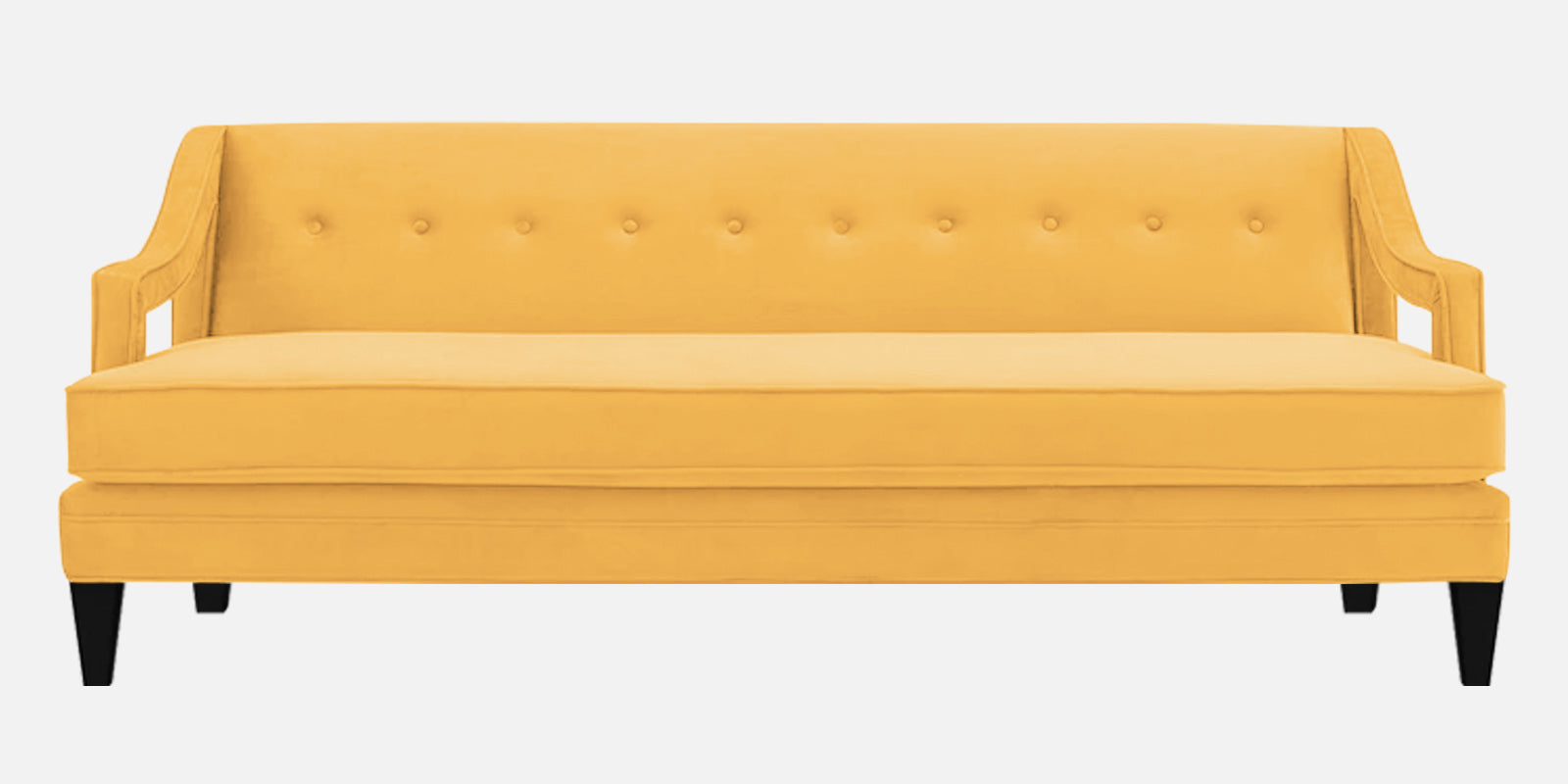 Daffy Velvet 3 Seater Sofa In Turmeric Yellow Colour - Febonic Living