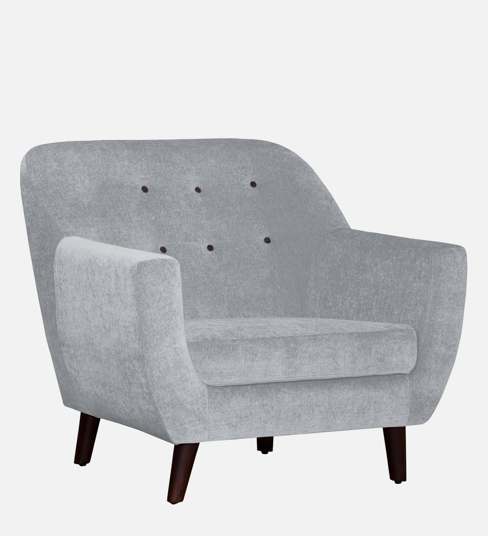 German Fabric 1 Seater Sofa In Coin Grey Colour - Febonic Living