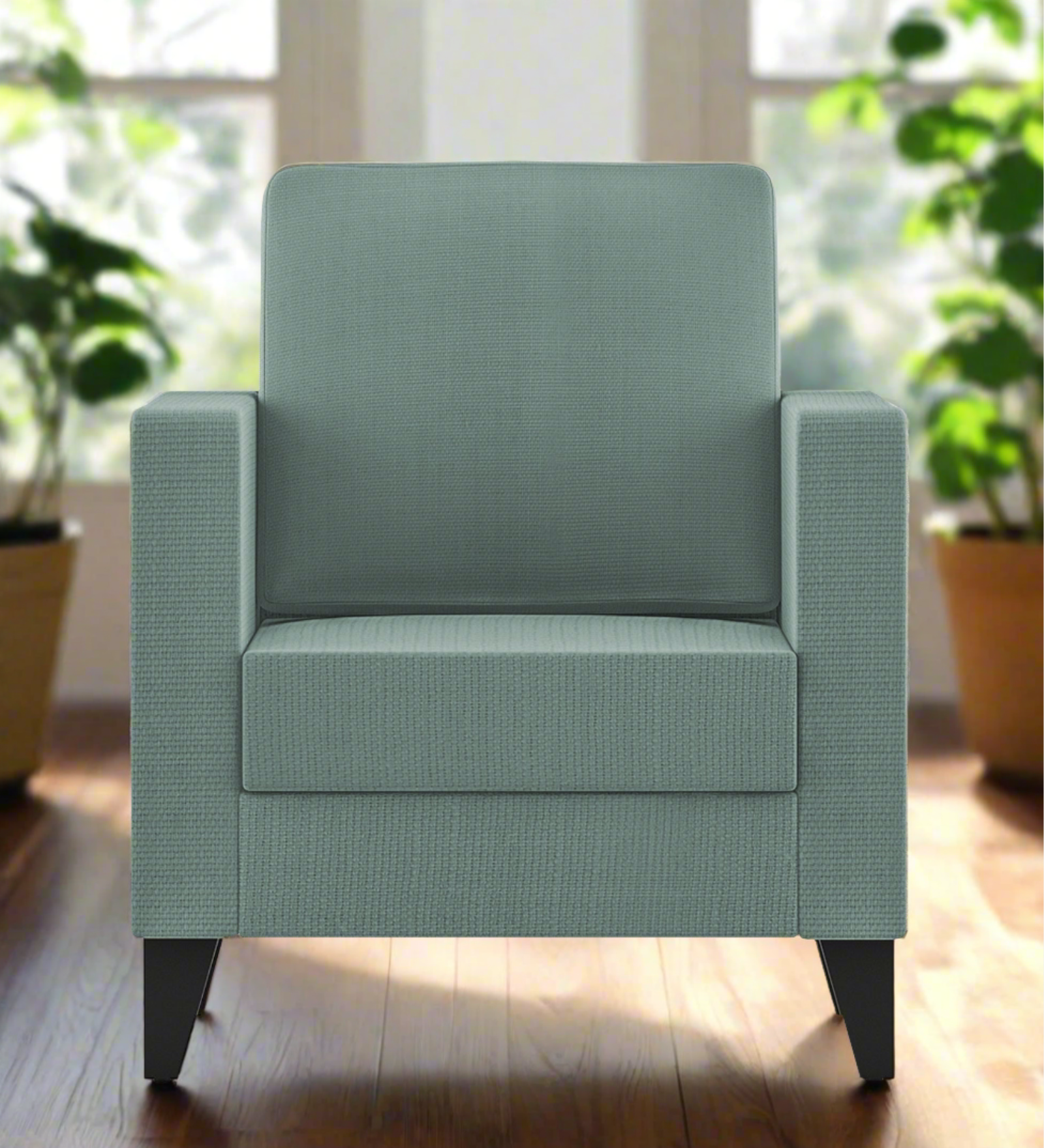 Nori Fabric 1 Seater Sofa In Suka Blue Colour - Febonic Living