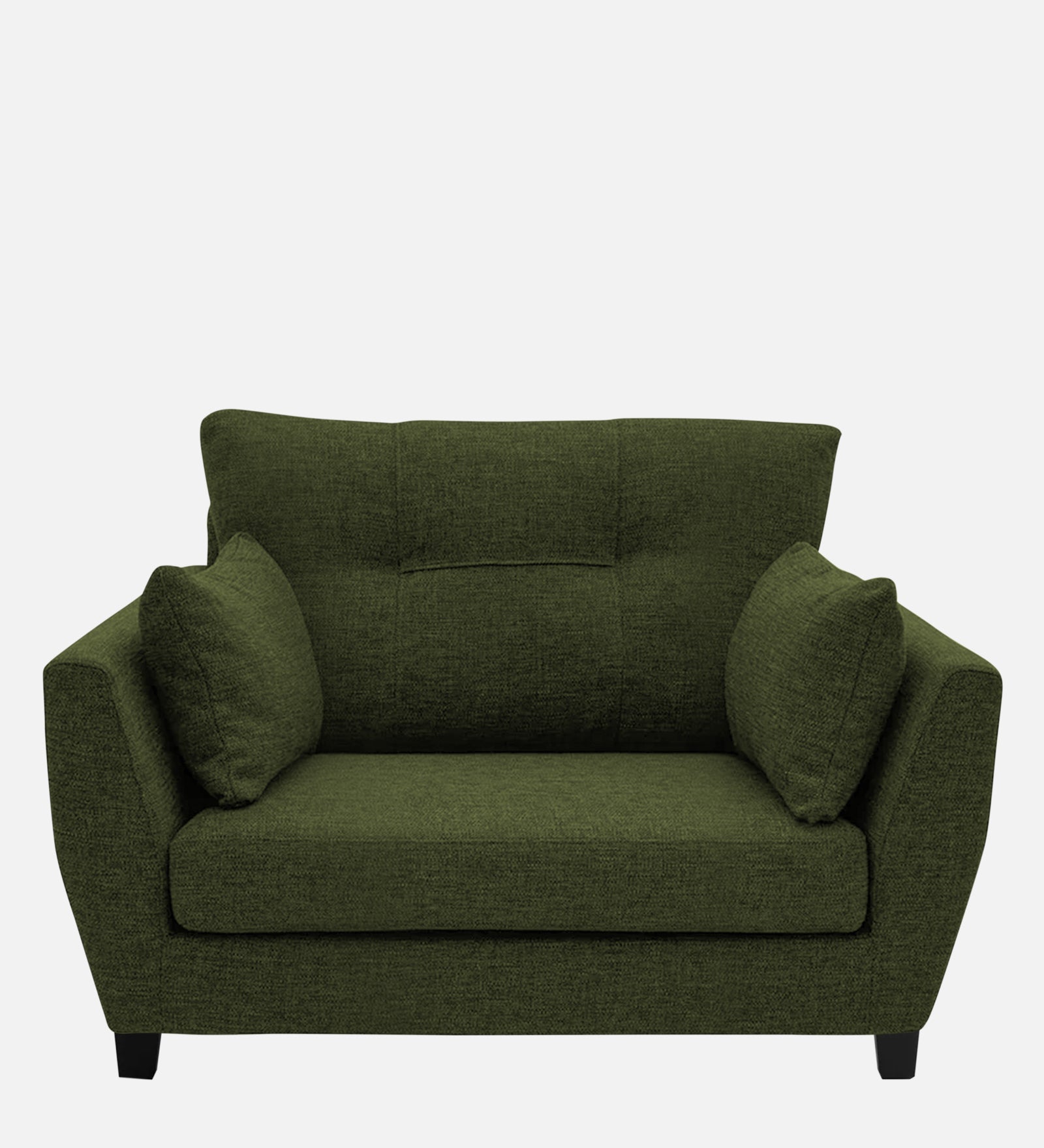 Mario Fabric 1 Seater Sofa In Olive Green Colour - Febonic Living
