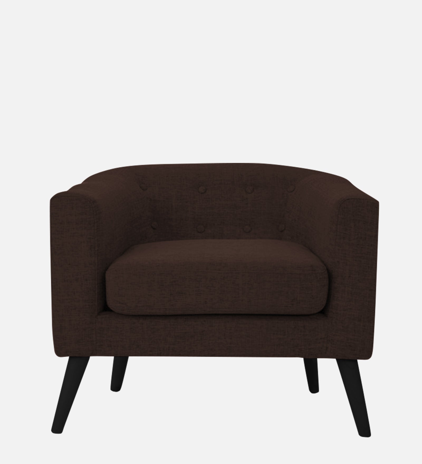Casper Fabric 1 Seater Sofa In Coffee Brown Colour - Febonic Living