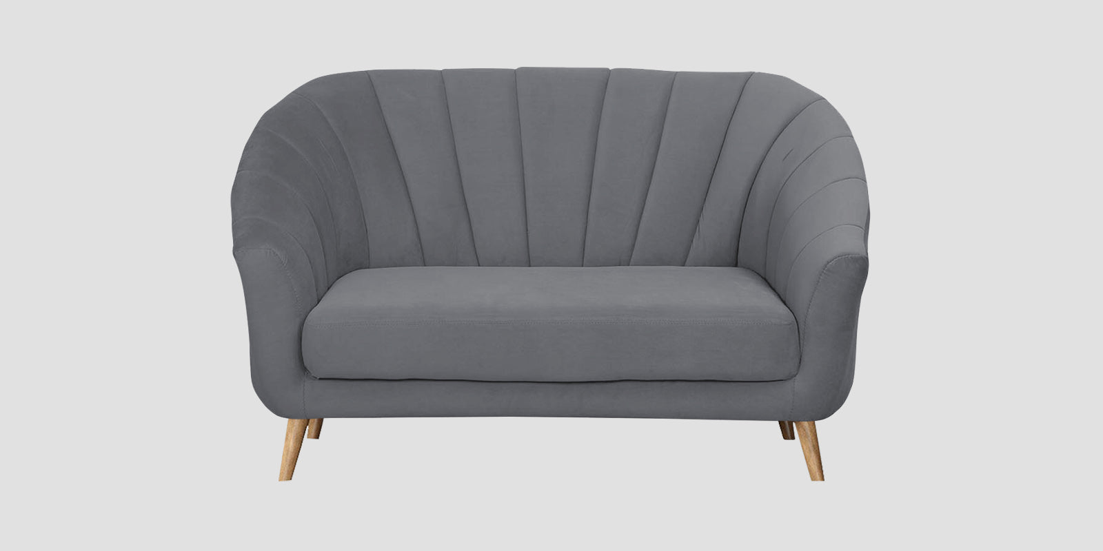 Kaylee Velvet 2 Seater Sofa In Pubble Grey Colour - Febonic Living