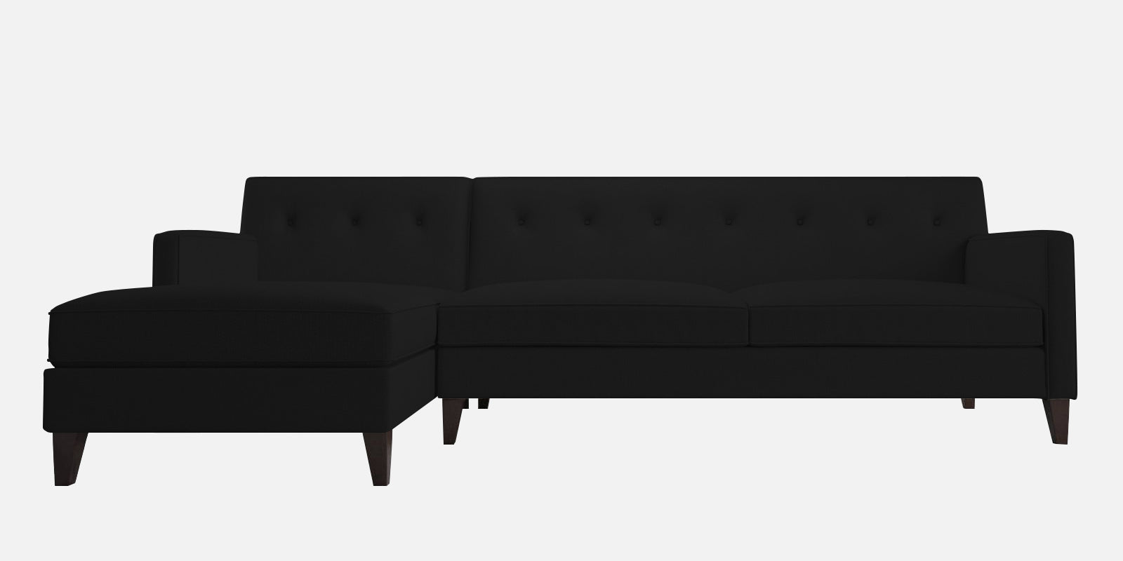 Miller Fabric RHS Sectional Sofa (3+Lounger) In Zed Black Colour - Febonic Living