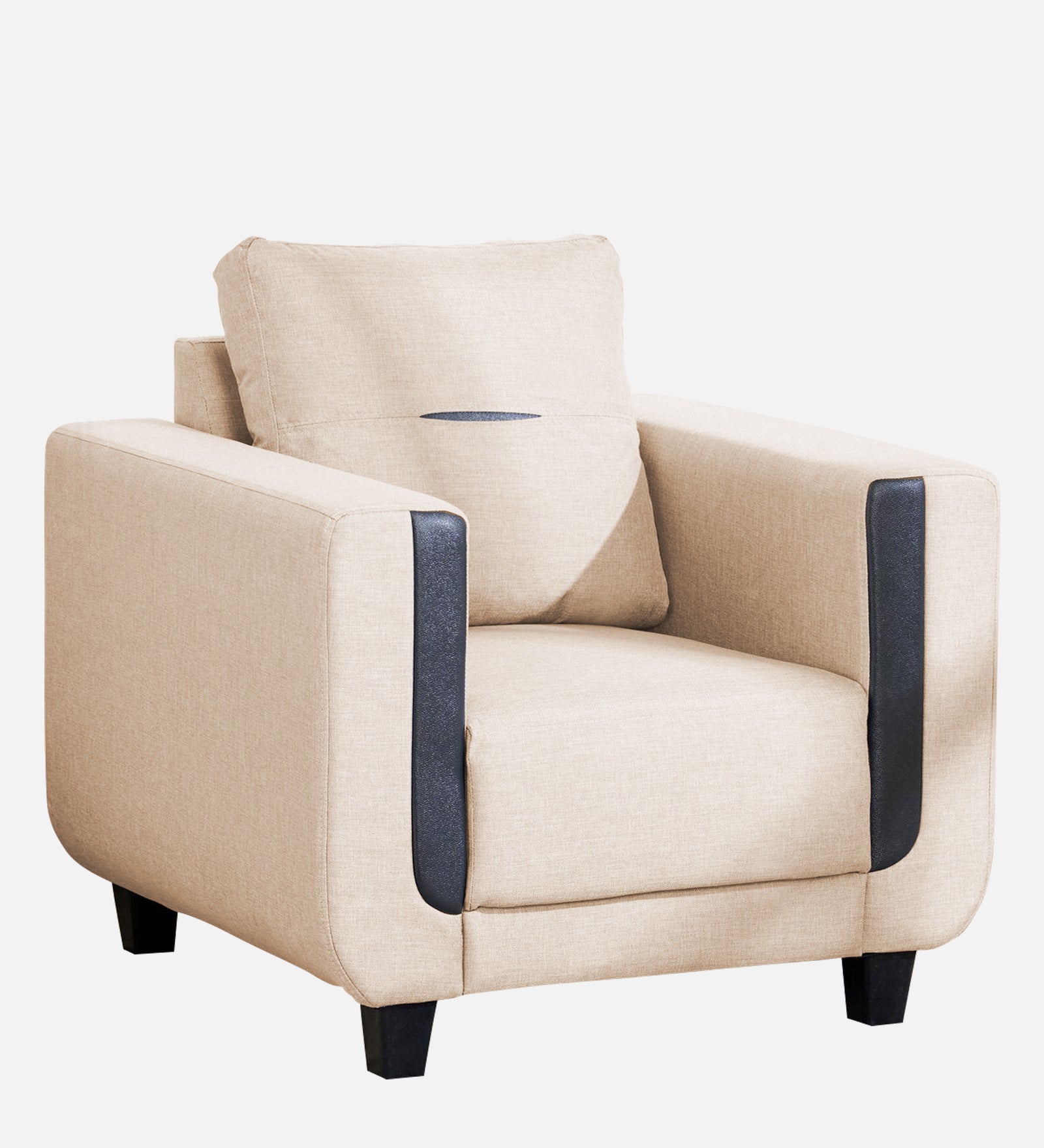 Perry Fabric 1 Seater Sofa In Woom Beige Colour - Febonic Living