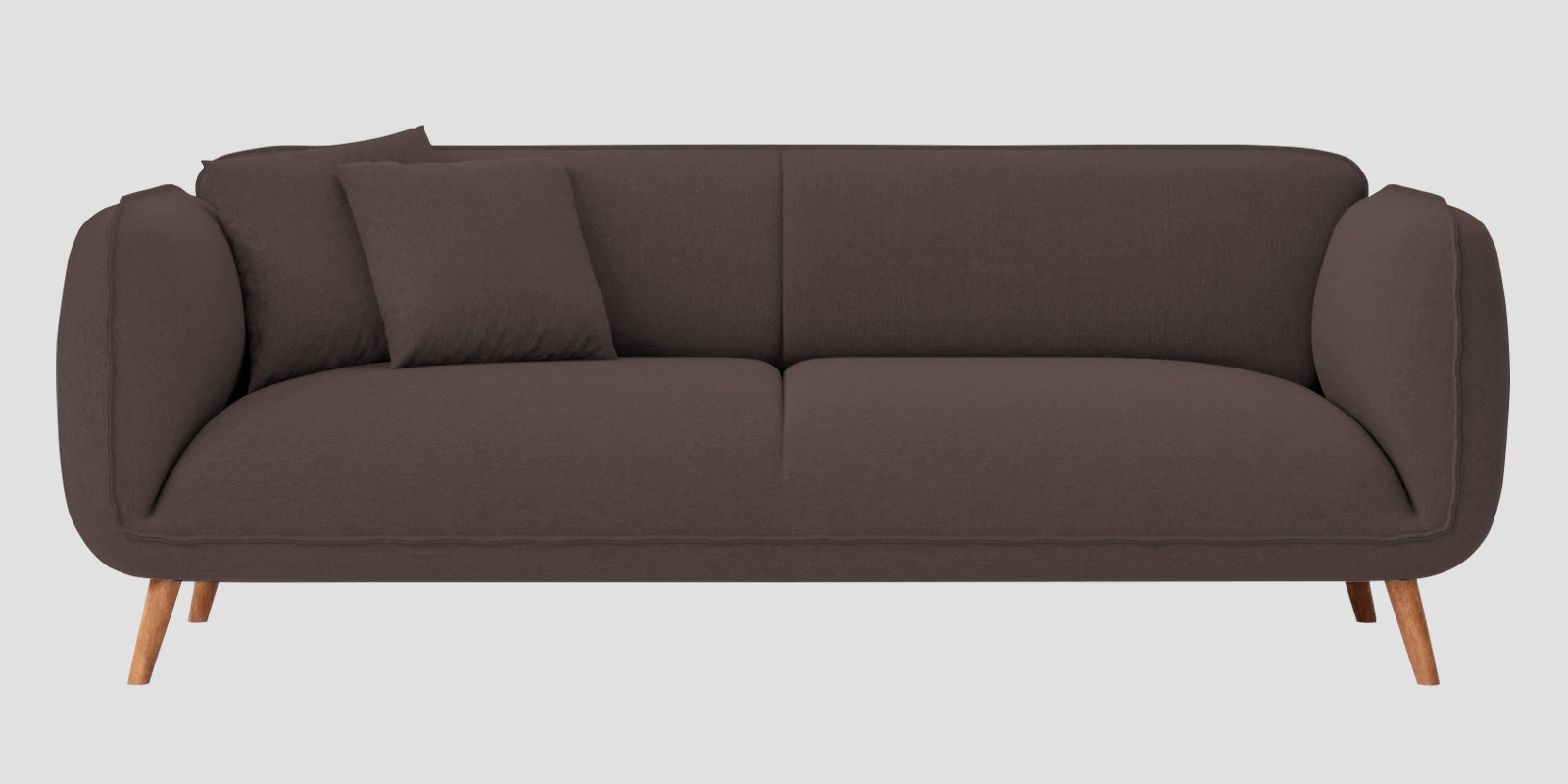 Zia Fabric 3 Seater Sofa In Night Brown Colour
