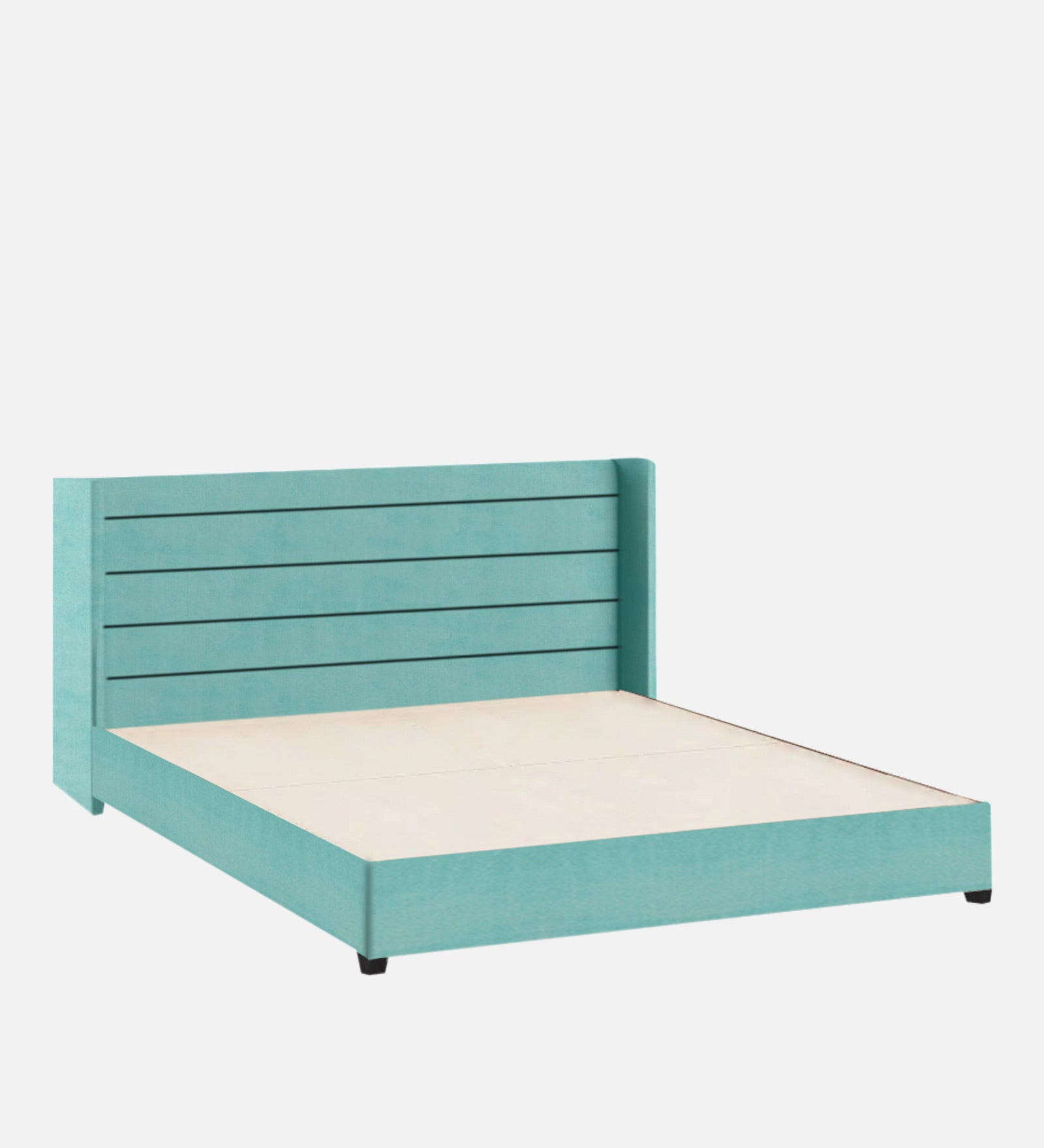 Caliya Velvet King Size Bed In Barmunda Aqua Colour - Febonic Living
