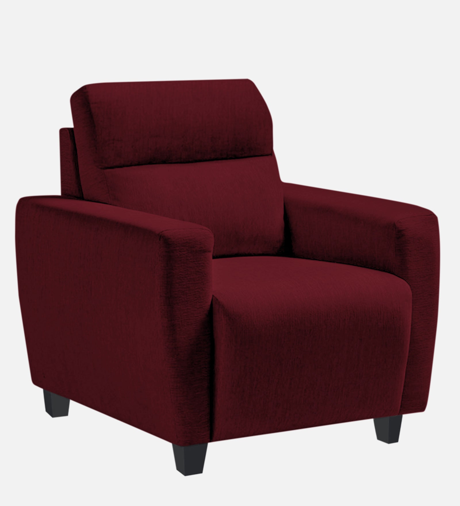 Bakadi Fabric 1 Seater Sofa In Blood Maroon Colour - Febonic Living