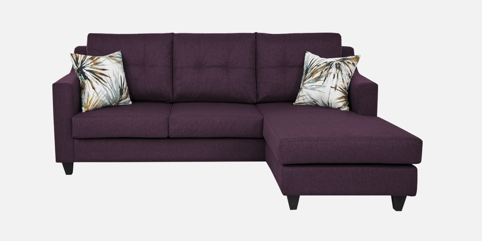 Welly Fabric LHS Sectional Sofa (2+Lounger) In Greek Purple Colour - Febonic Living