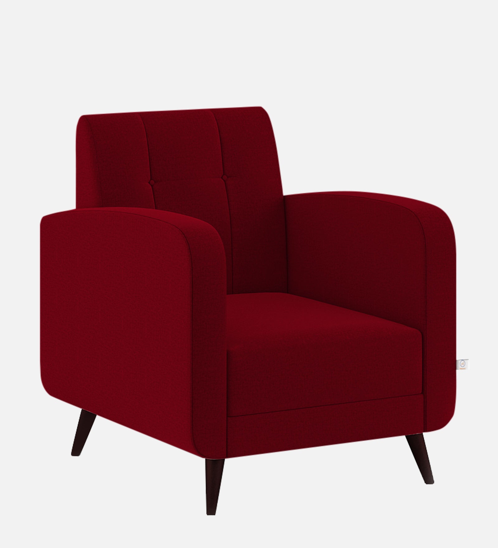 Wiki Velvet 1 Seater Sofa In Cherry Red Colour - Febonic Living