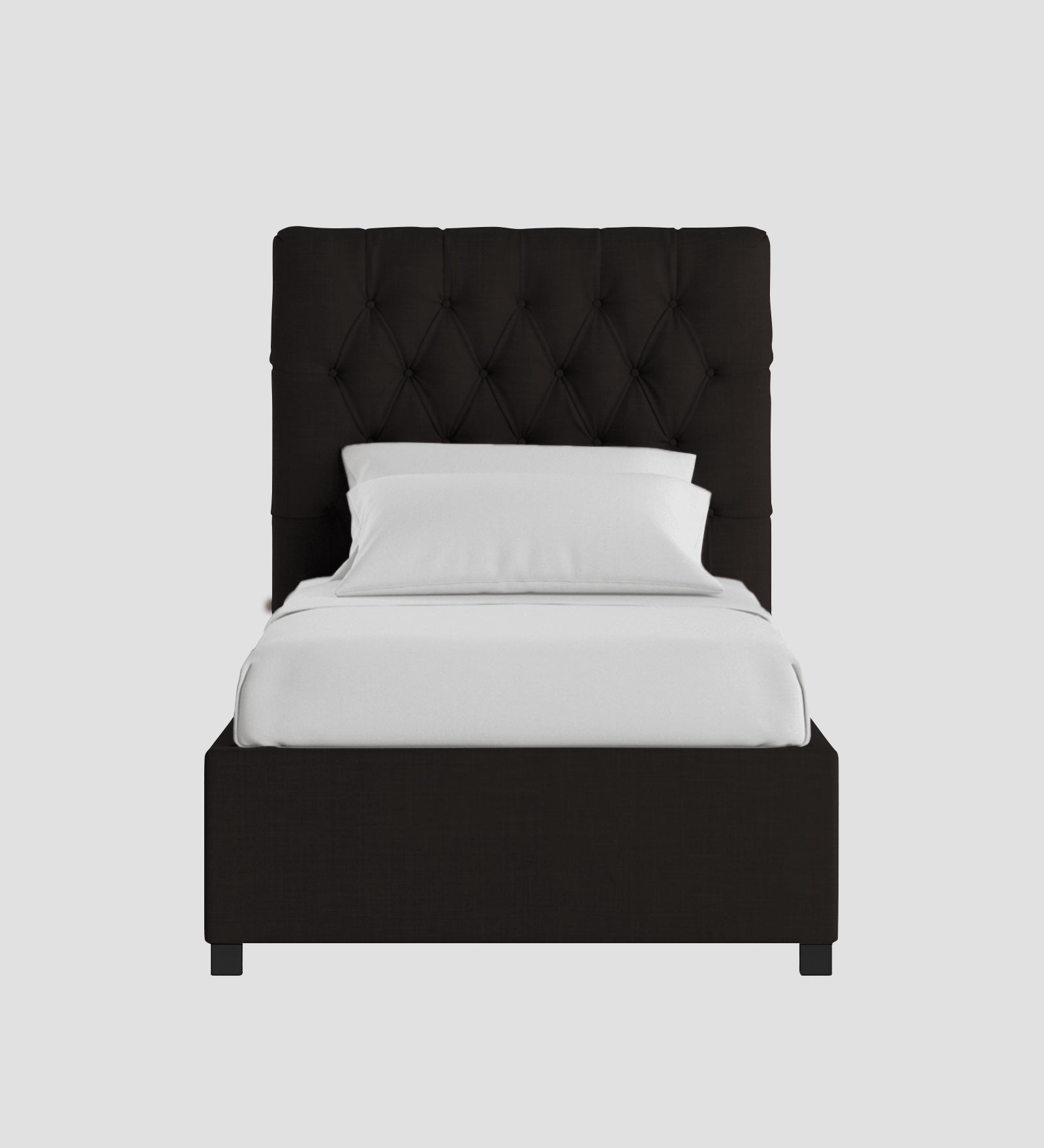 Isko Fabric Upholstered Single Bed in Cara Brown Colour with Box Storage - Febonic Living