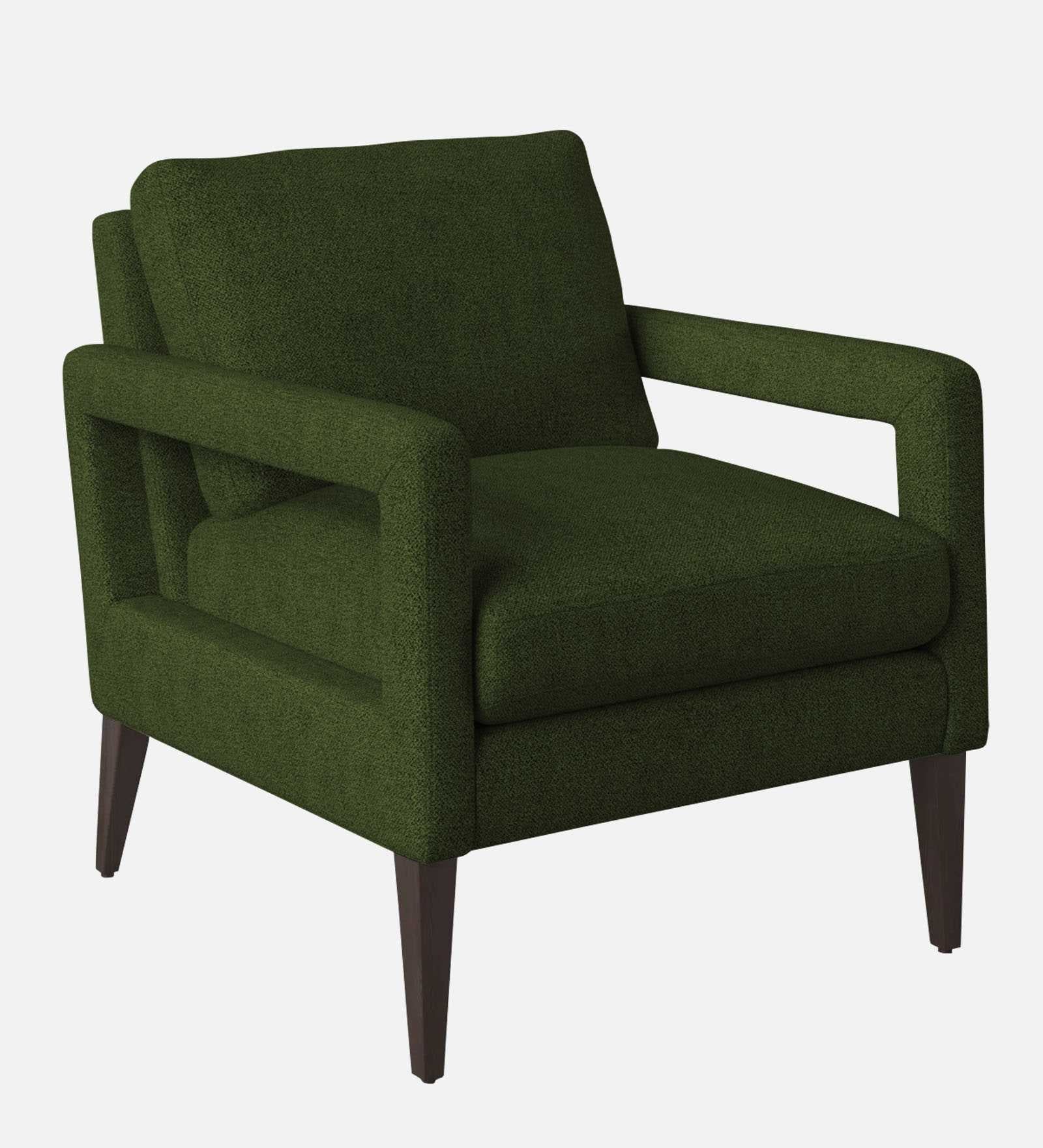 Olsen Fabric Arm Chair In Olive Green Colour - Febonic Living