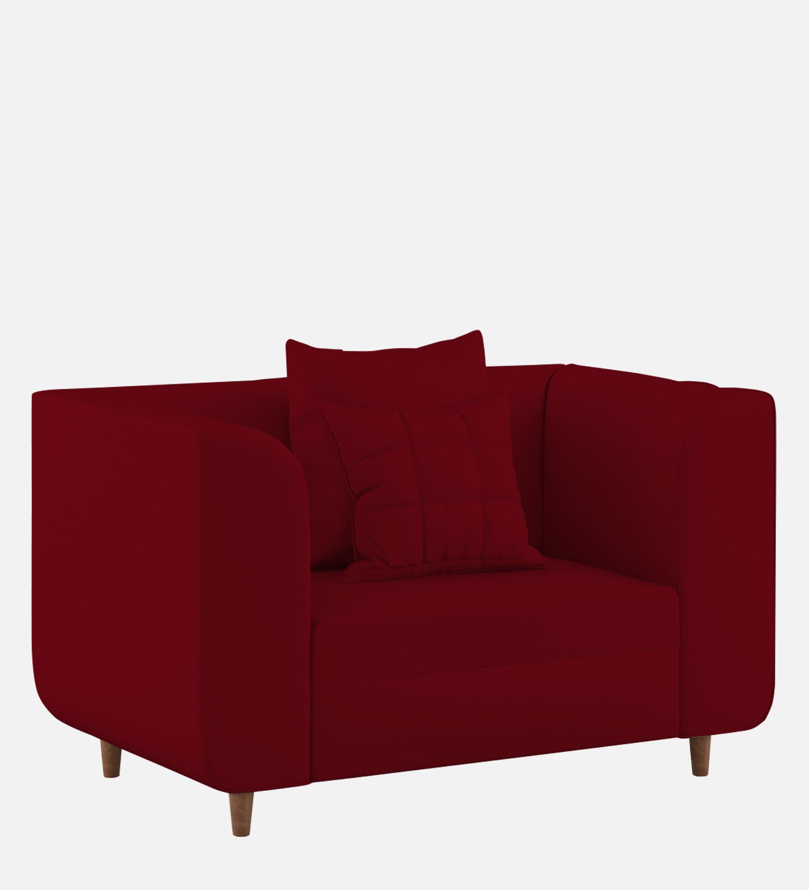 Sumo Velvet 1 Seater Sofa In Cherry Red Colour - Febonic Living