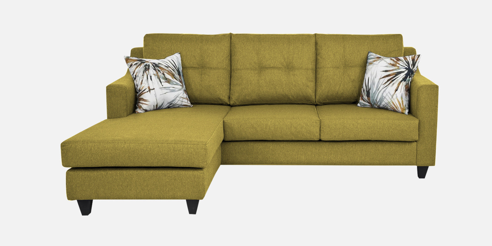 Welly Fabric RHS Sectional Sofa (2+Lounger) In Parrot Green Colour - Febonic Living