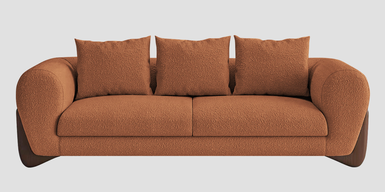 Boko Boucle 3 Seater Sofa In Light Orange Colour - Febonic Living