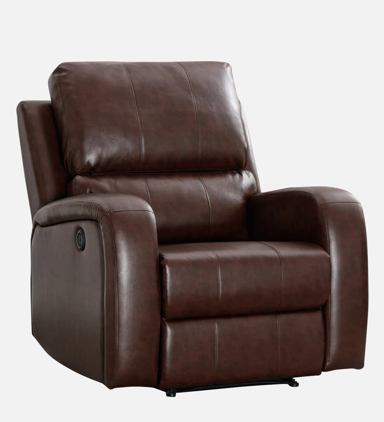 Mason Leatherette 1 Seater Motorized Recliner In Dark Brown Faux Leather Finish - Febonic Living