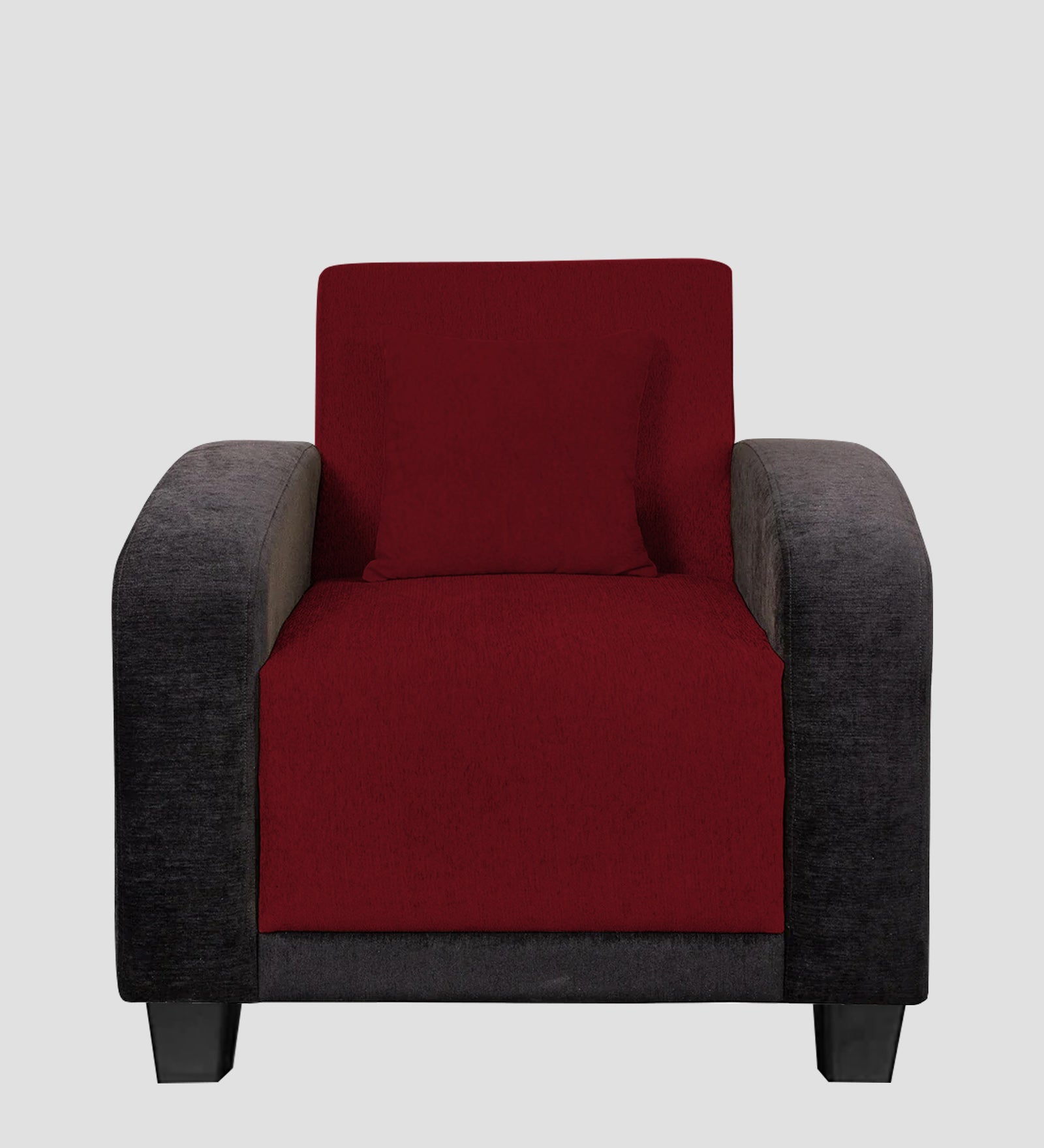 Alex Fabric 1 Seater Sofa In Ruby Red Colour - Febonic Living