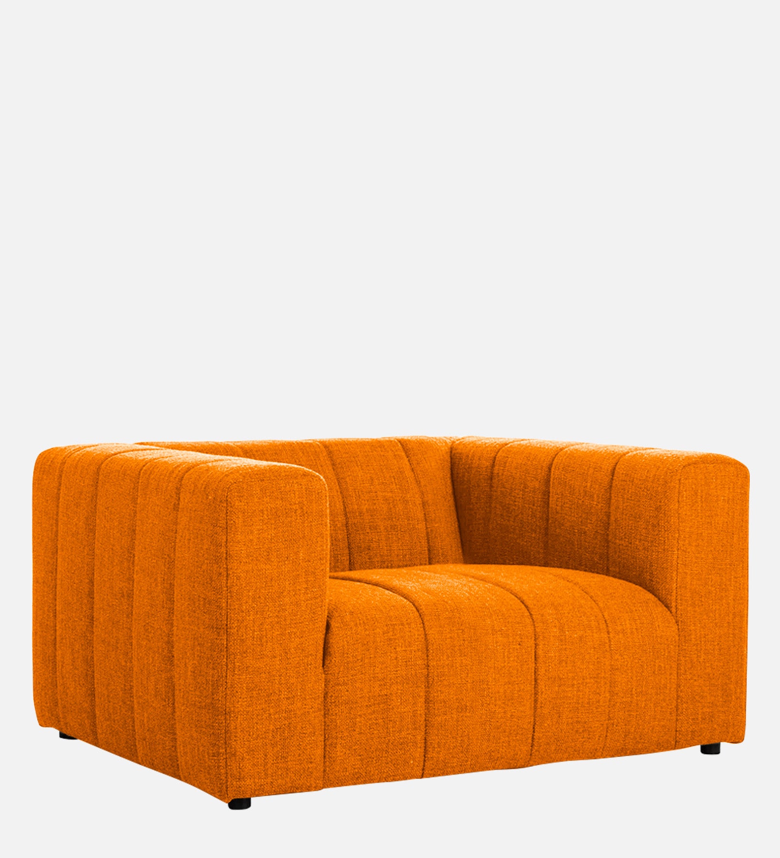 Lara Fabric 1 Seater Sofa In Vivid Orange Colour - Febonic Living