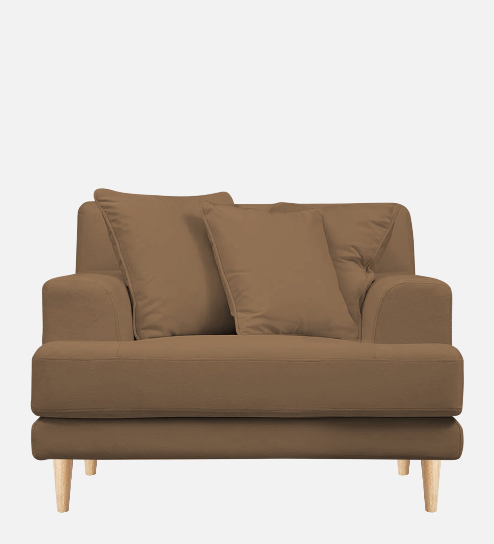Woody Fabric 1 Seater Sofa in Dusty peach Colour