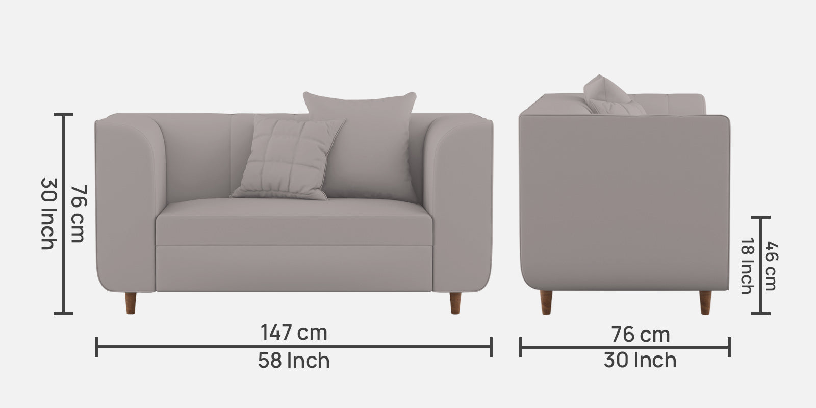 Sumo Velvet 2 Seater Sofa In Pearl Grey Colour - Febonic Living