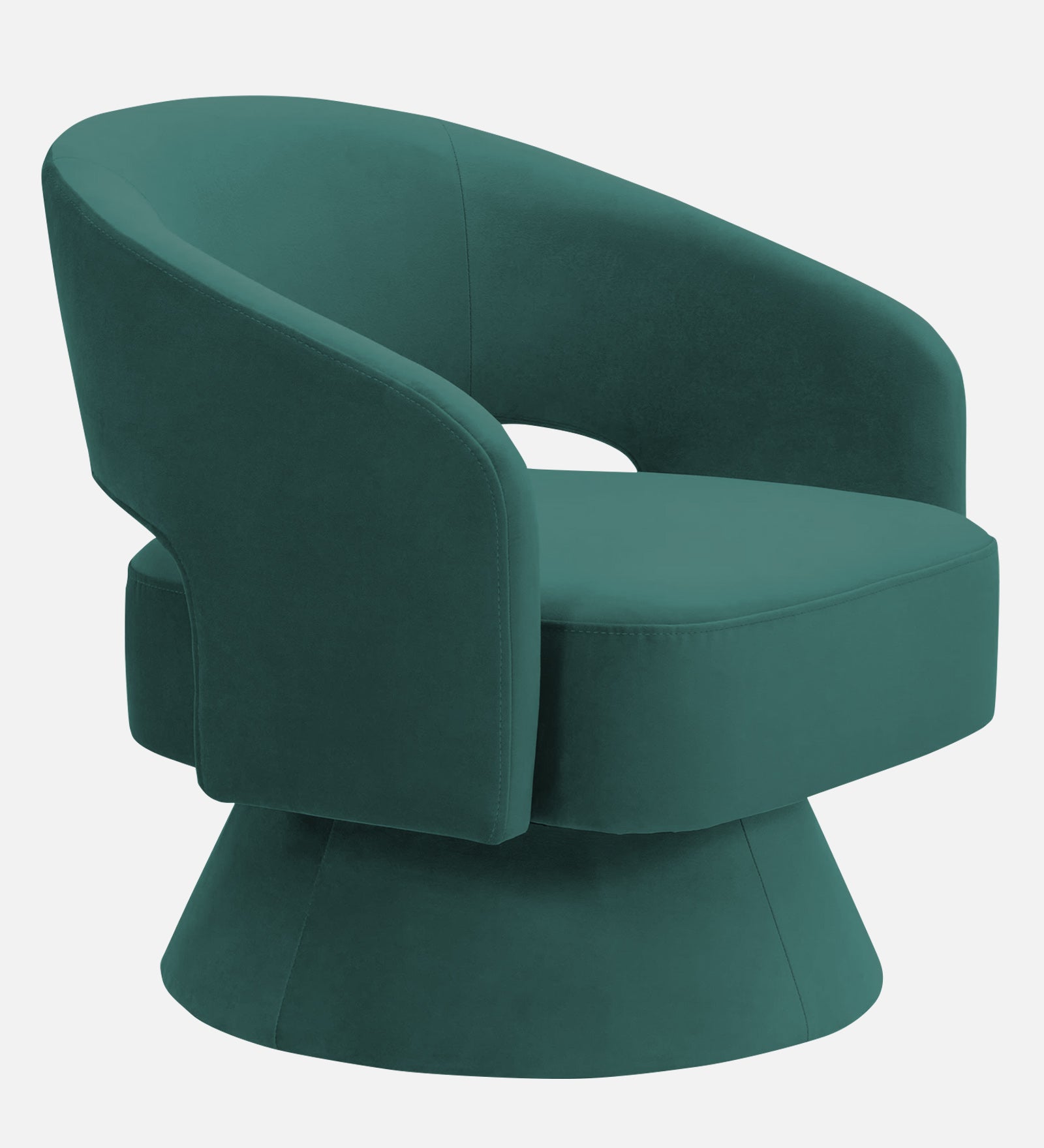 Pendra Velvet Swivel Chair In Pine Green Colour - Febonic Living