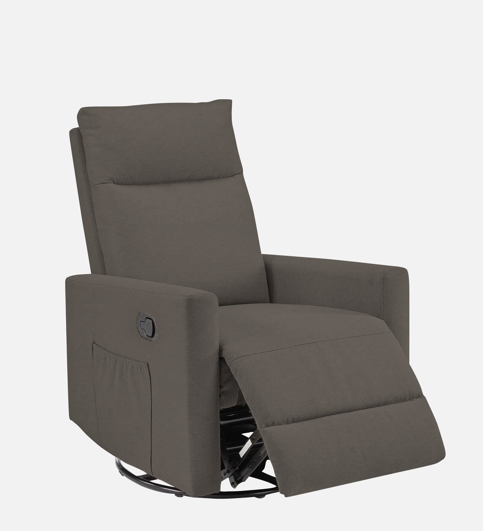 Zura Fabric 1 Seater Rotating Motorized Recliner In Battle Grey Colour - Febonic Living
