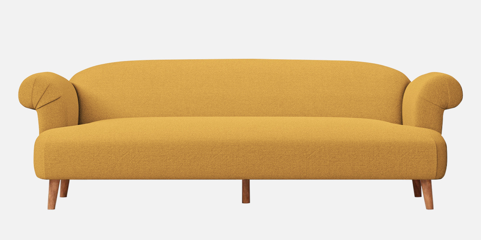 Barber Fabric 3 Seater Sofa In Corn Yellow Colour - Febonic Living
