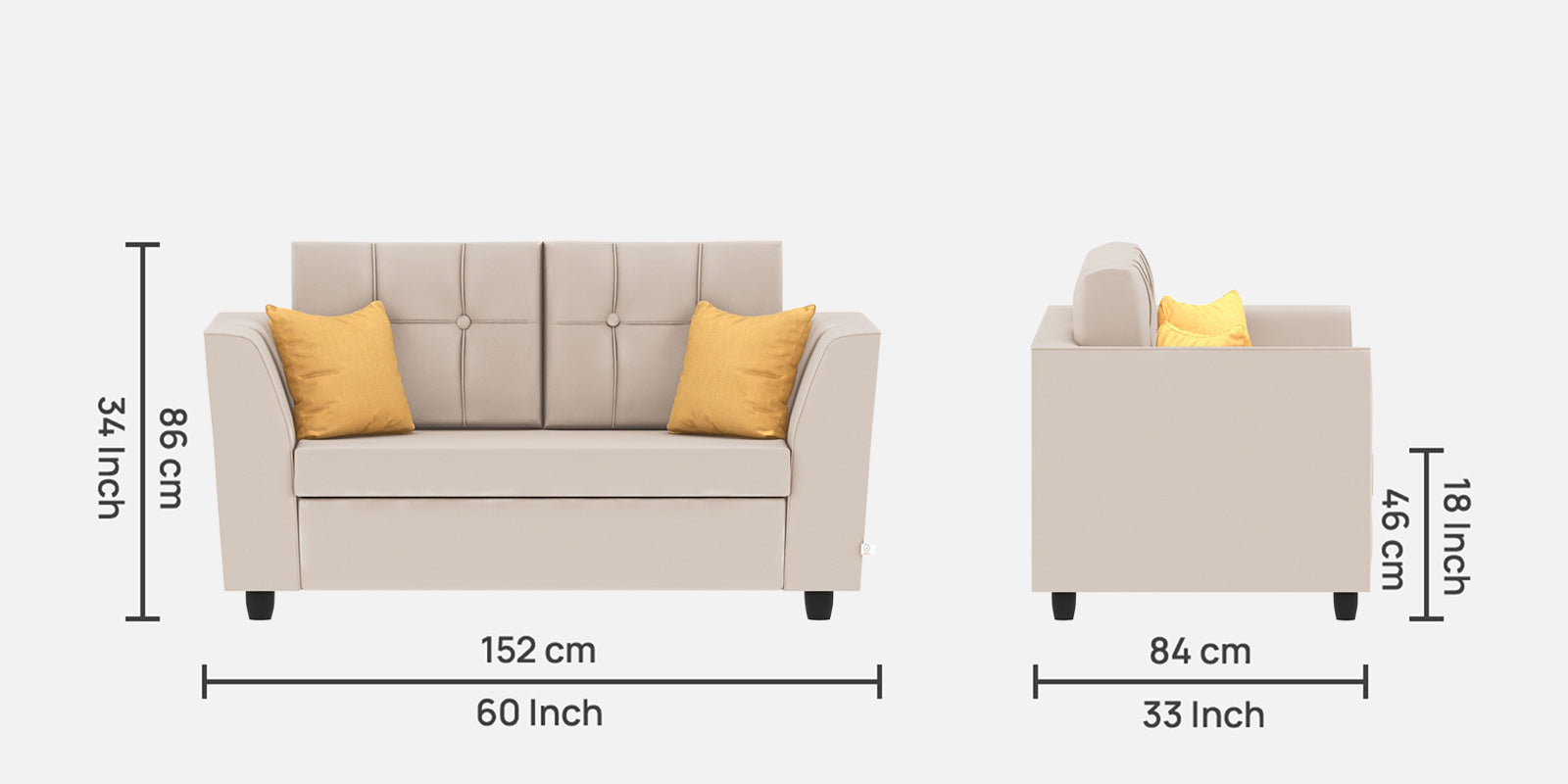 Nestin Velvet 2 Seater Sofa In Camel Beige Colour - Febonic Living