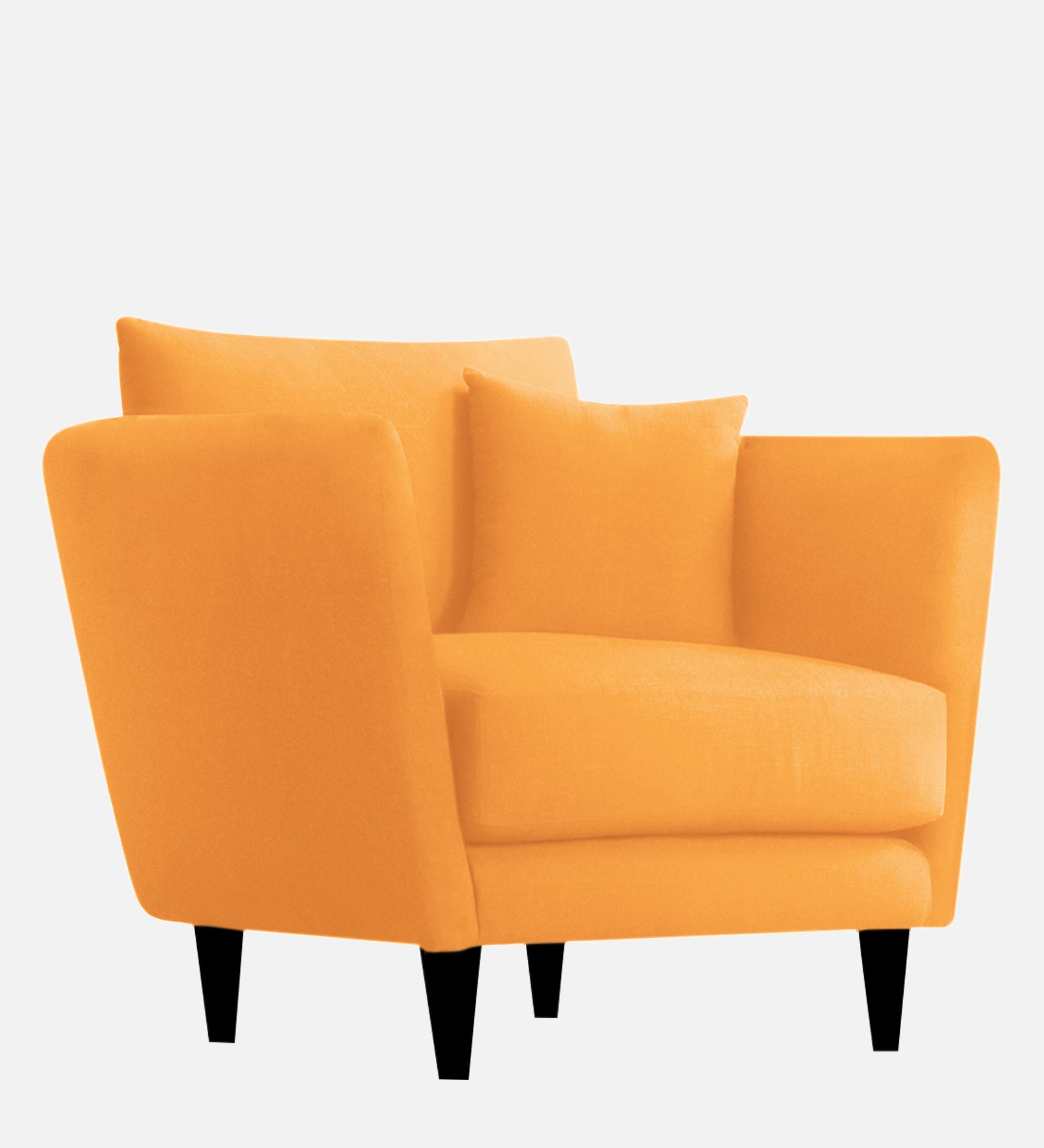 Norway Velvet 1 Seater Sofa In Tangerine Orange Colour - Febonic Living