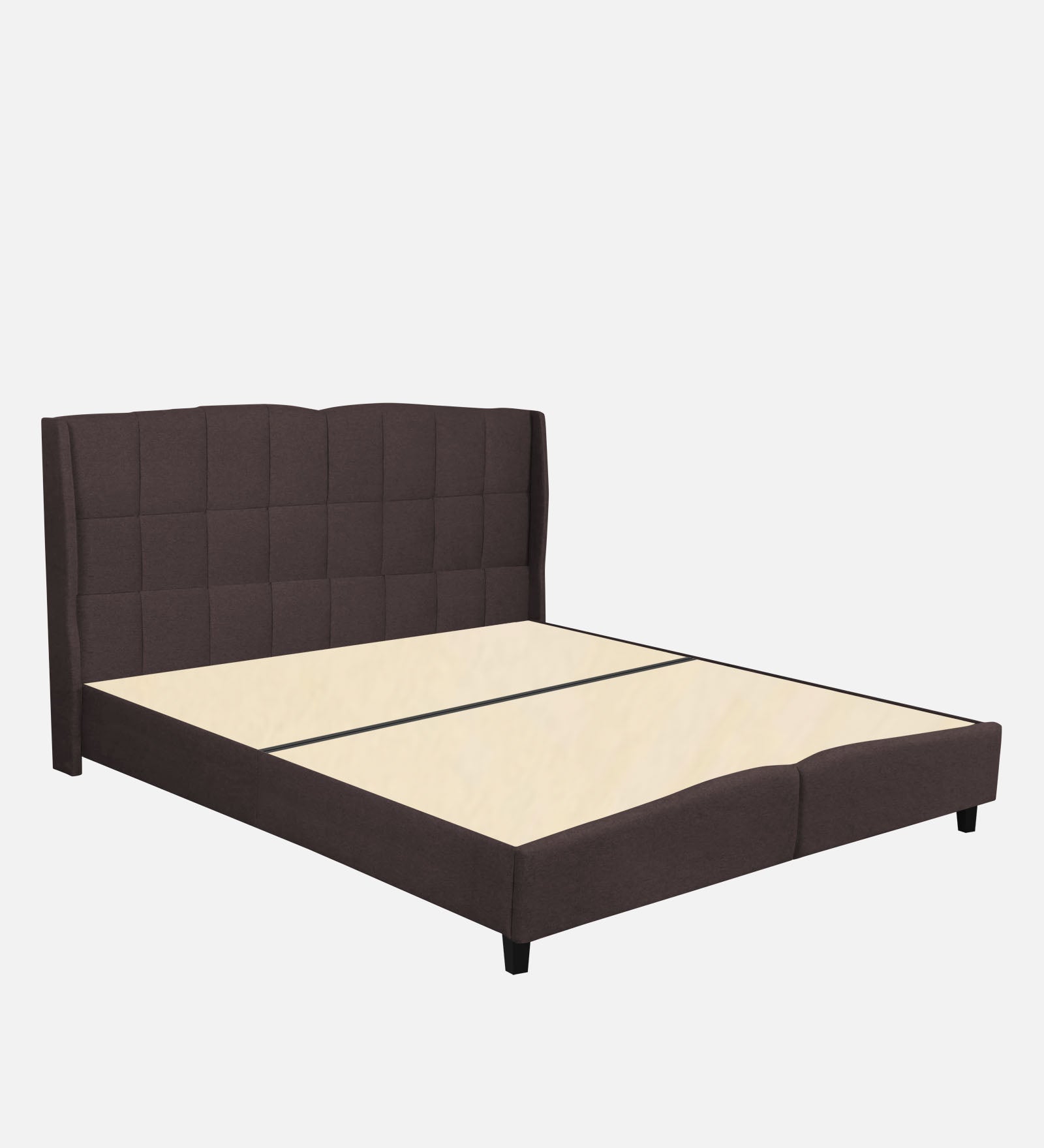 Jovi Velvet Upholstered King Size Bed In Mocha Brown Colour - Febonic Living