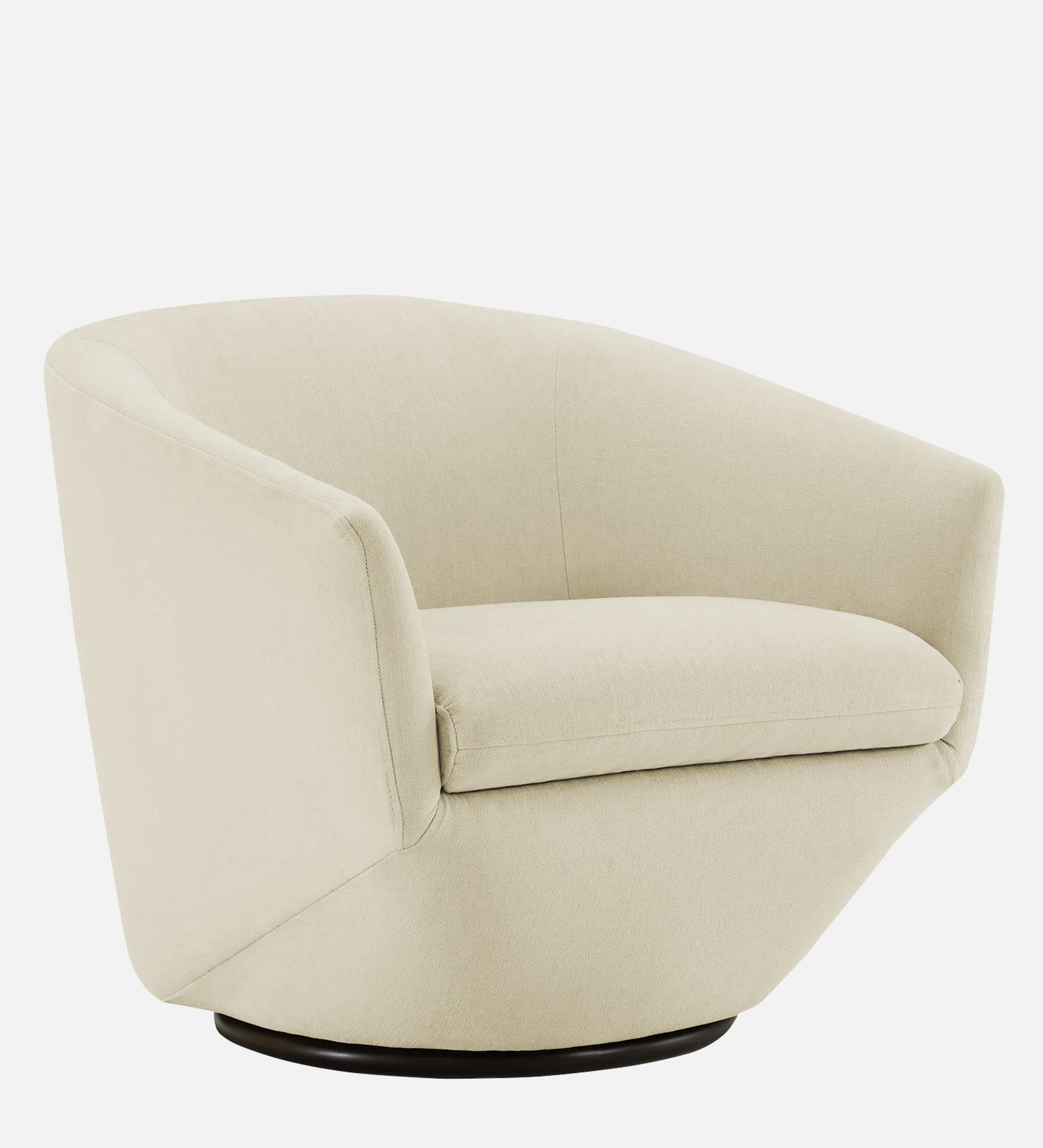 Haddie Velvet Swivel Chair In Warm White Colour - Febonic Living