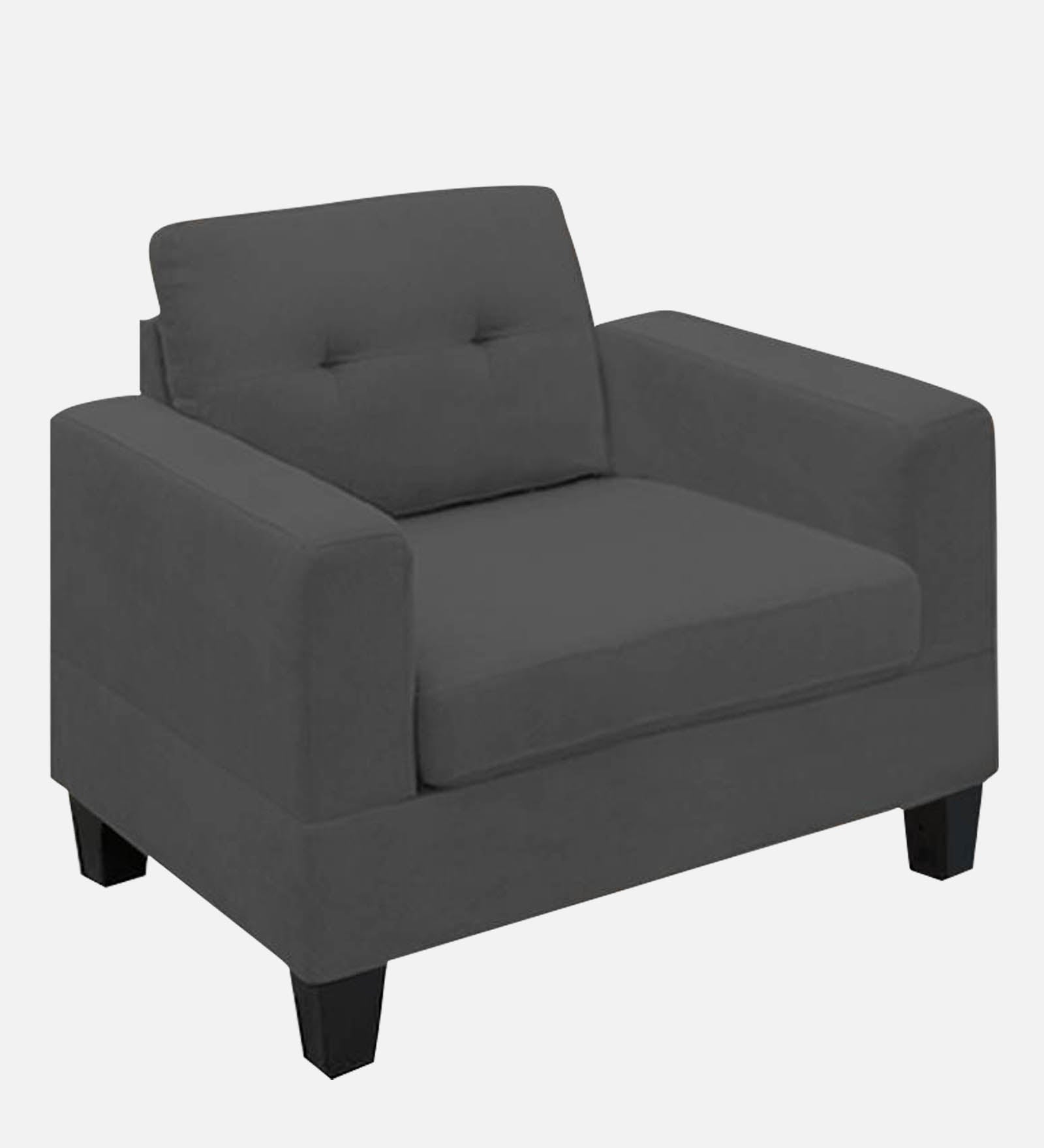 Thomas Fabric 1 Seater Sofa In Charcoal Grey Colour - Febonic Living