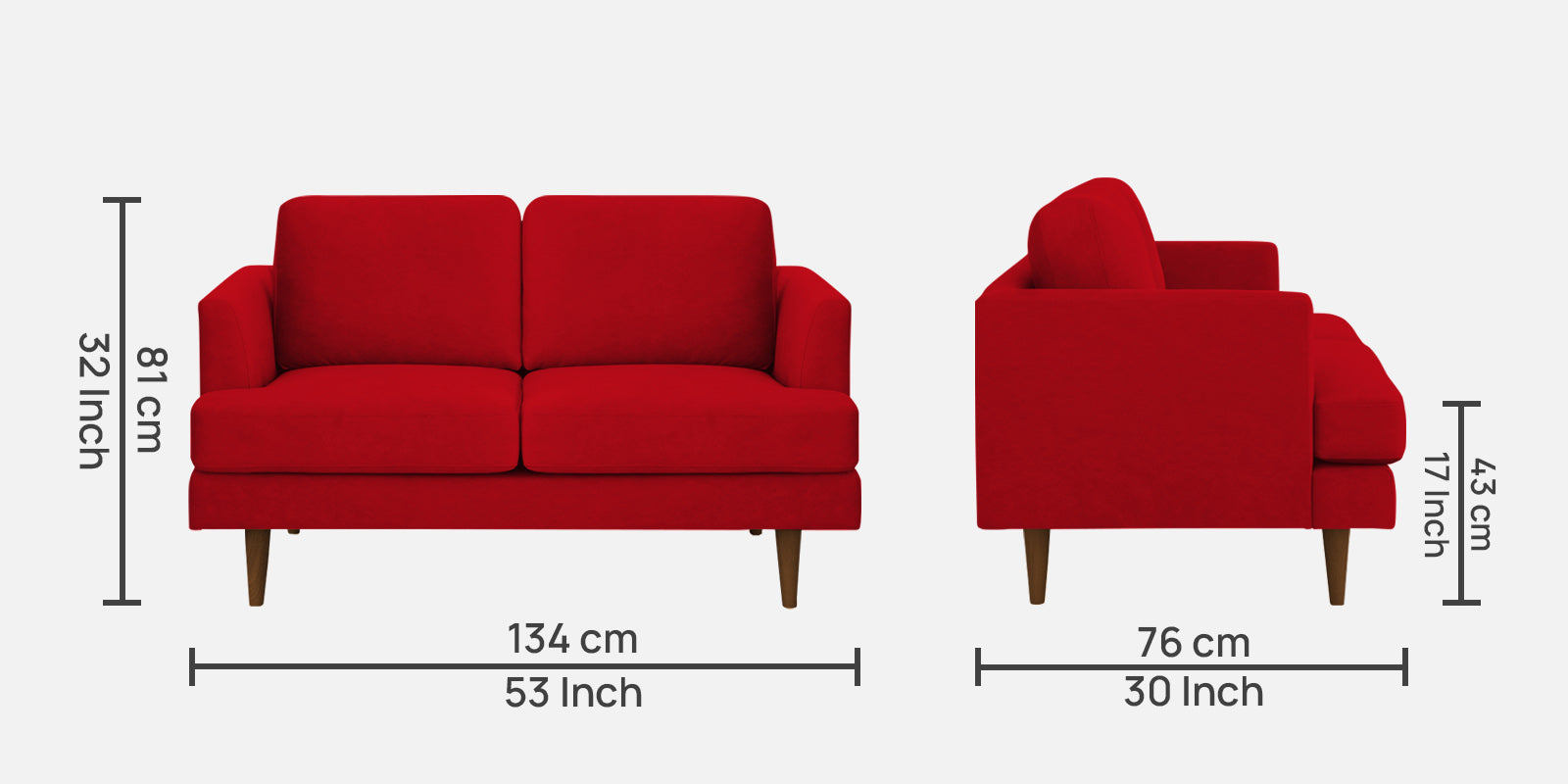 Motra Velvet 2 Seater Sofa In Berry Maroon Colour - Febonic Living