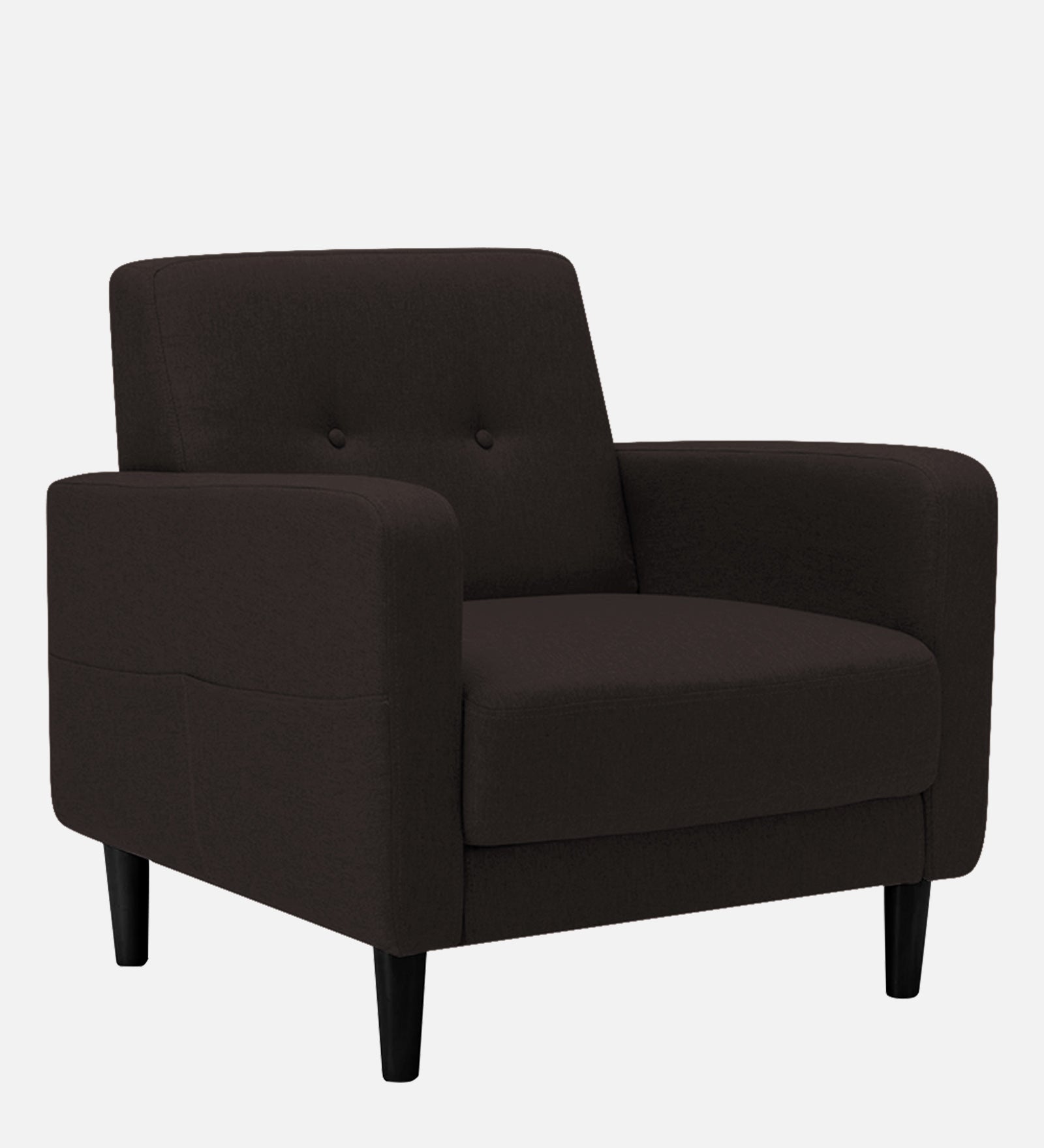 Marq Fabric 1 Seater Sofa In Cara Brown Colour - Febonic Living