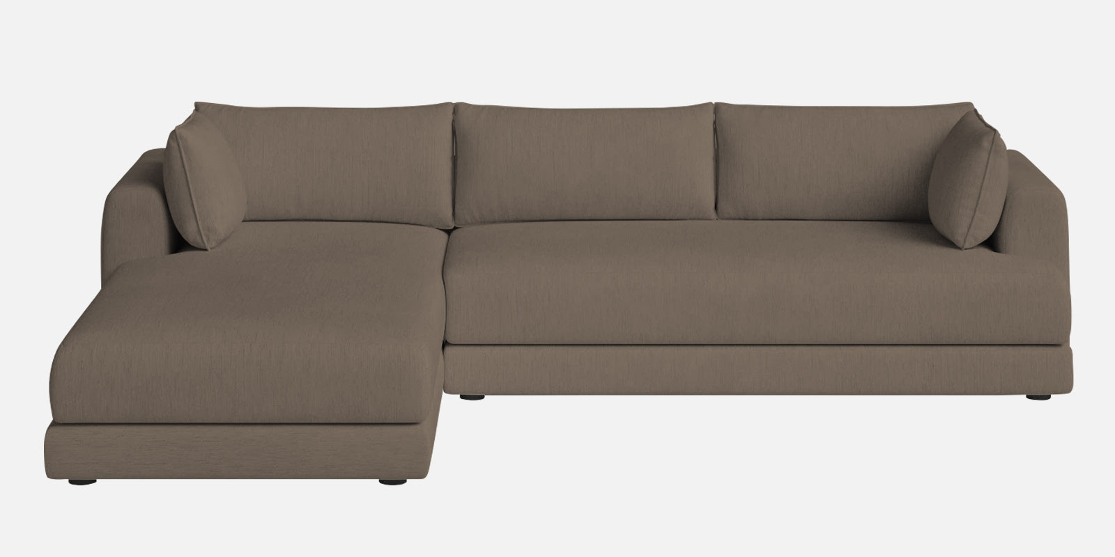 Ziggy Fabric RHS Sectional Sofa (3+Lounger) In Hazel Beige Colour - Febonic Living