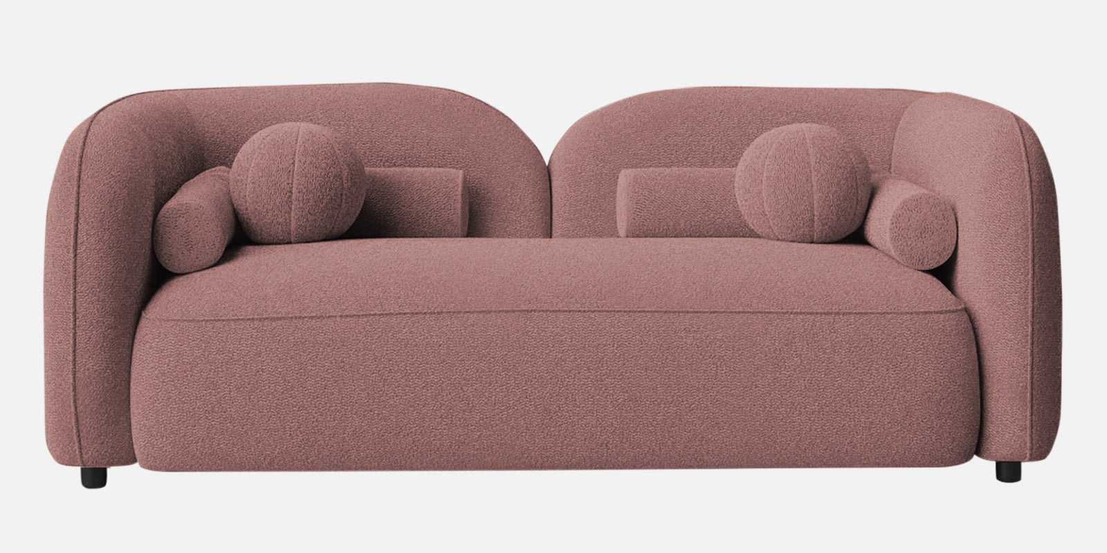 Corny Boucle Fabric 2 Seater Sofa In Rose Pink Colour - Febonic Living