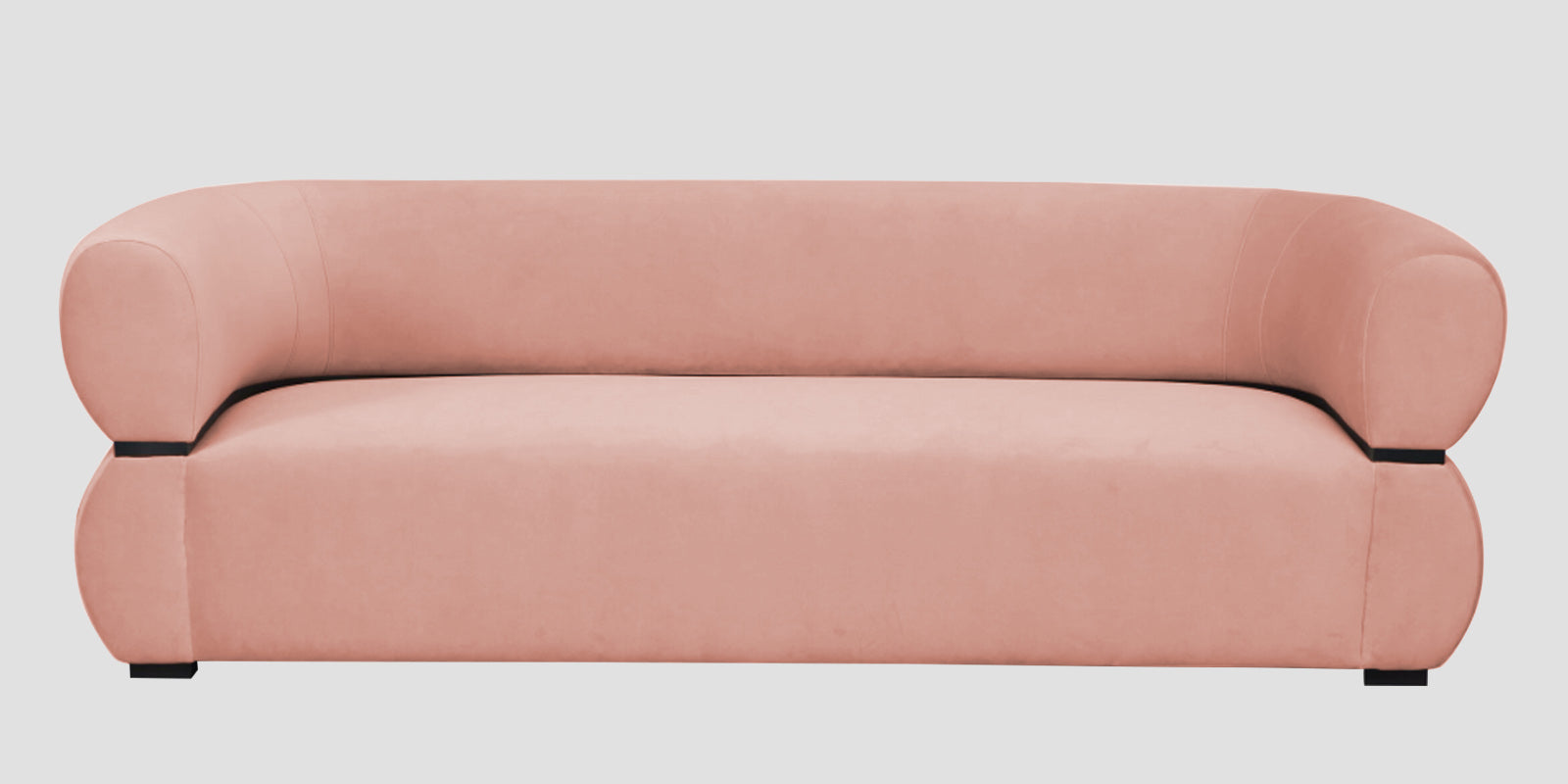 Kula Velvet 3 Seater Sofa In Blush Pink Colour - Febonic Living