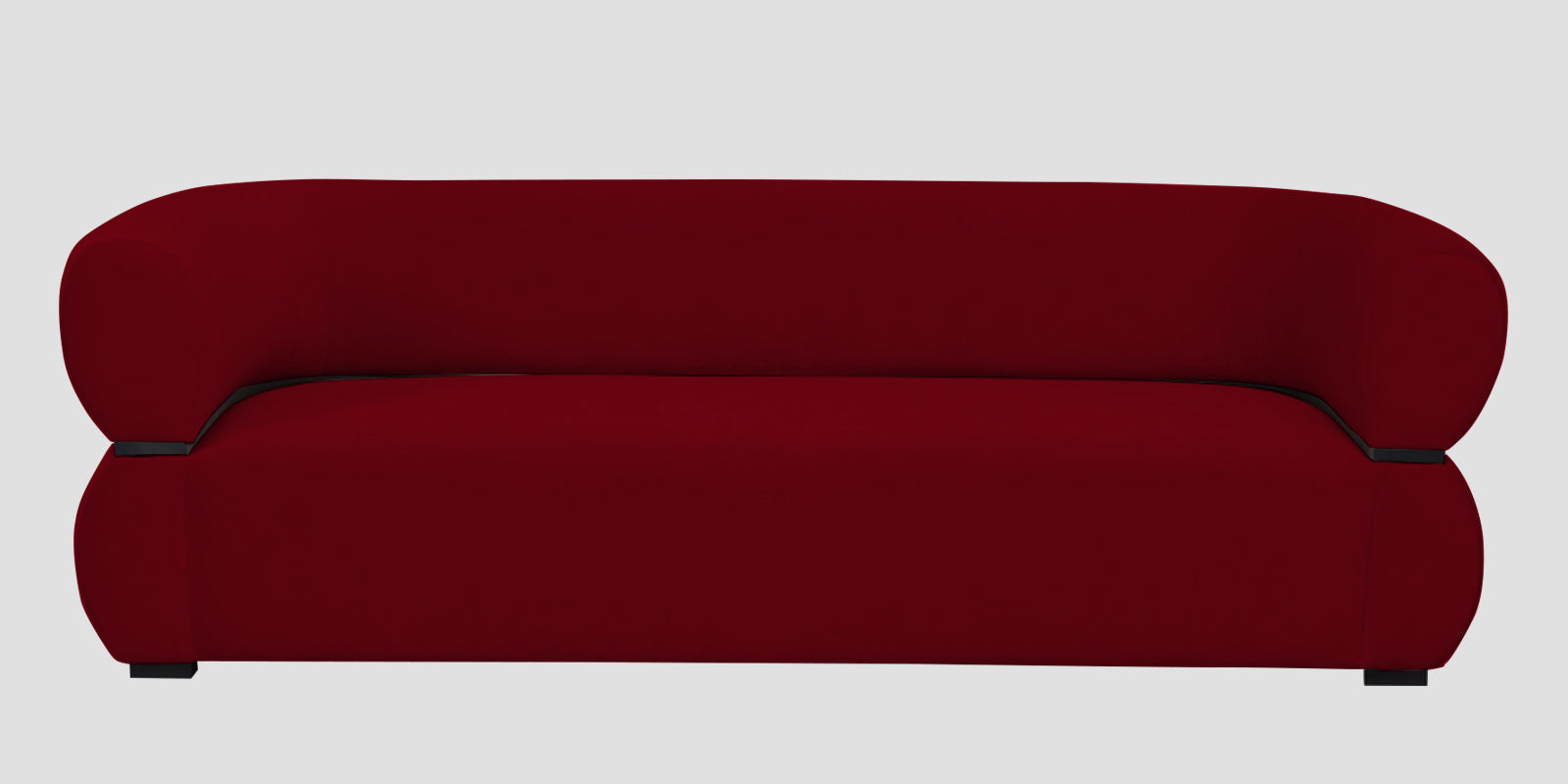 Kula Velvet 3 Seater Sofa In Cherry Red Colour - Febonic Living