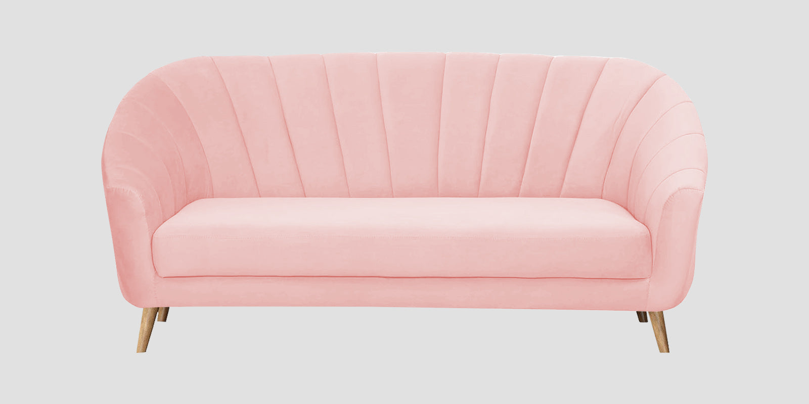 Kaylee Velvet 3 Seater Sofa In Millennial Pink Colour - Febonic Living