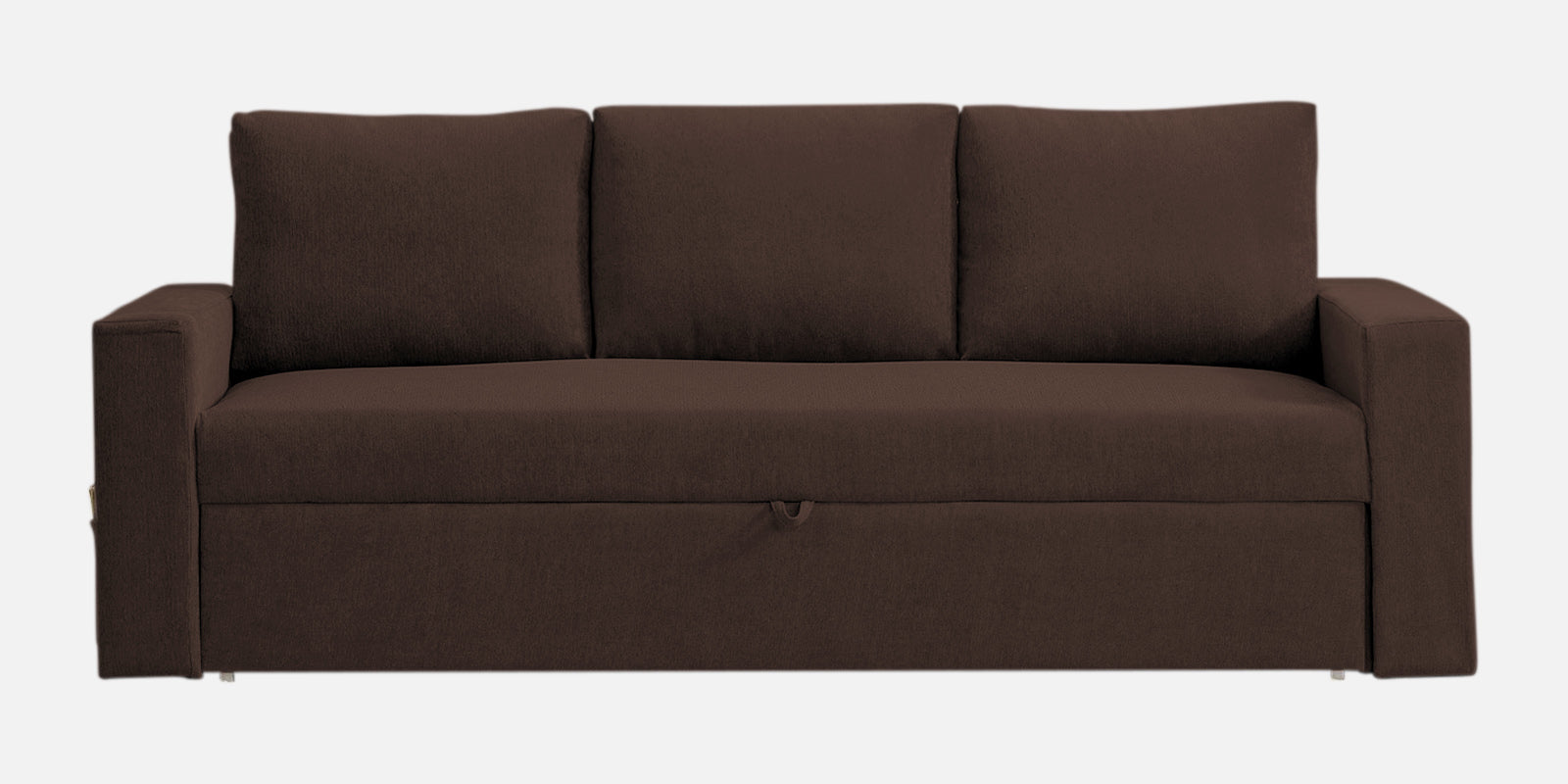 Kara Fabric 3 Seater Pull Out Sofa Cum Bed In Coffee Brown Colour - Febonic Living