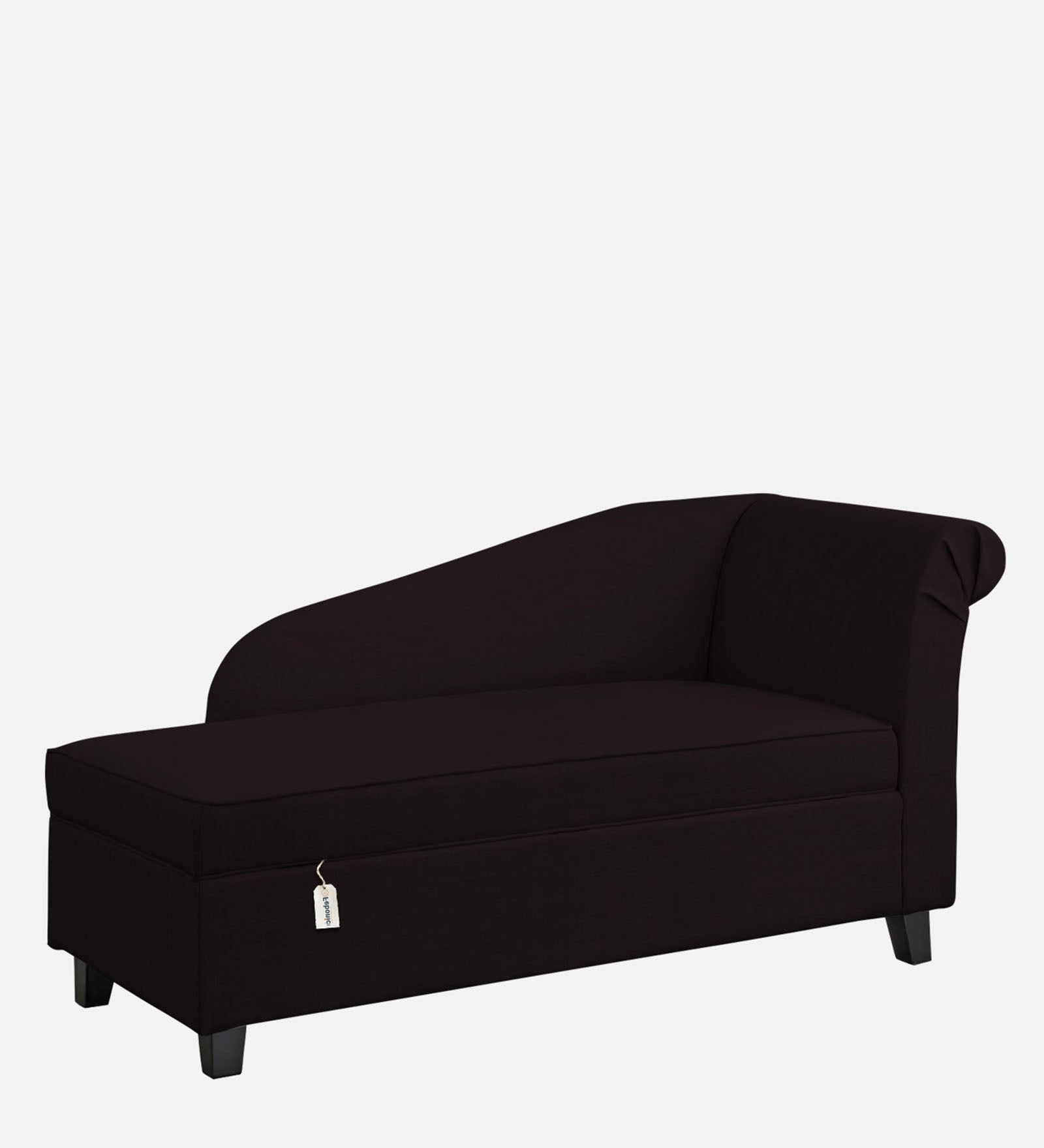 Toppy Fabric LHS Chaise Lounger In Cara Brown Colour With Storage - Febonic Living